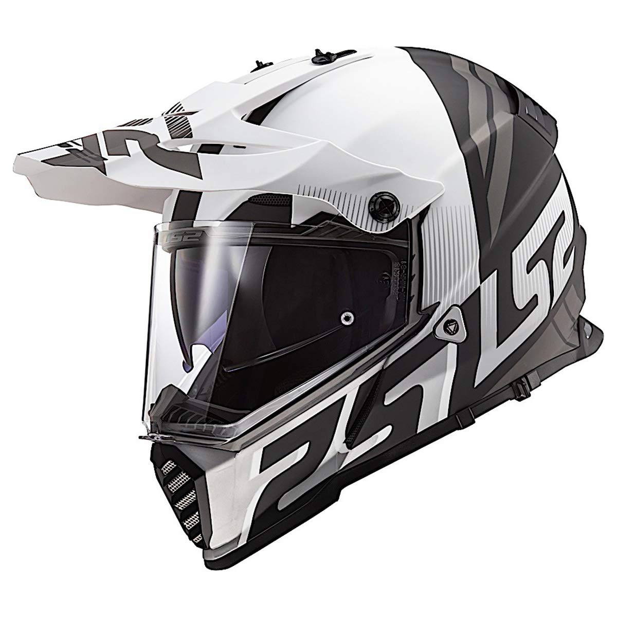 کلاه LS2 Blaze Adventure سایز XL با رنگ مات سیاه/سفید