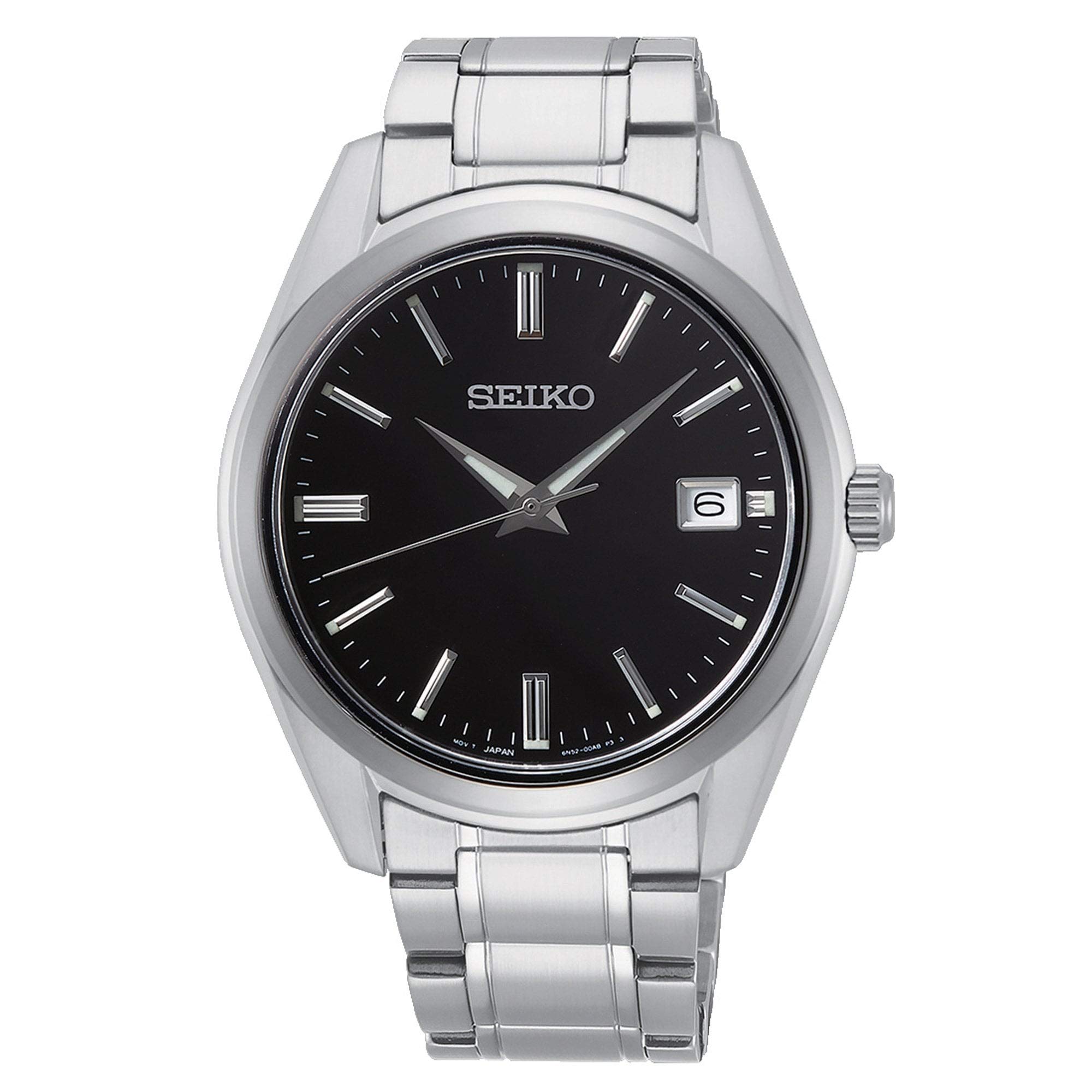 ساعت آنالوگ مردانه Seiko با بند استیل ضدزنگ مشکی