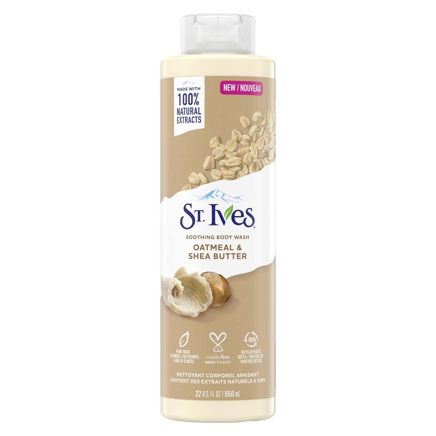 ST. Ives St Oatmeal & Shea Butter Body Wash | Moisturizing Body Wash for Sensitive and Dry Skin | 22 Fl. Oz.