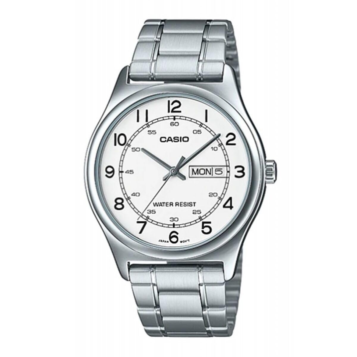 معرف ساعت آنالوگ Casio: مدل MTP-V006 مردانه - رنگ مشکی نقره‌ای