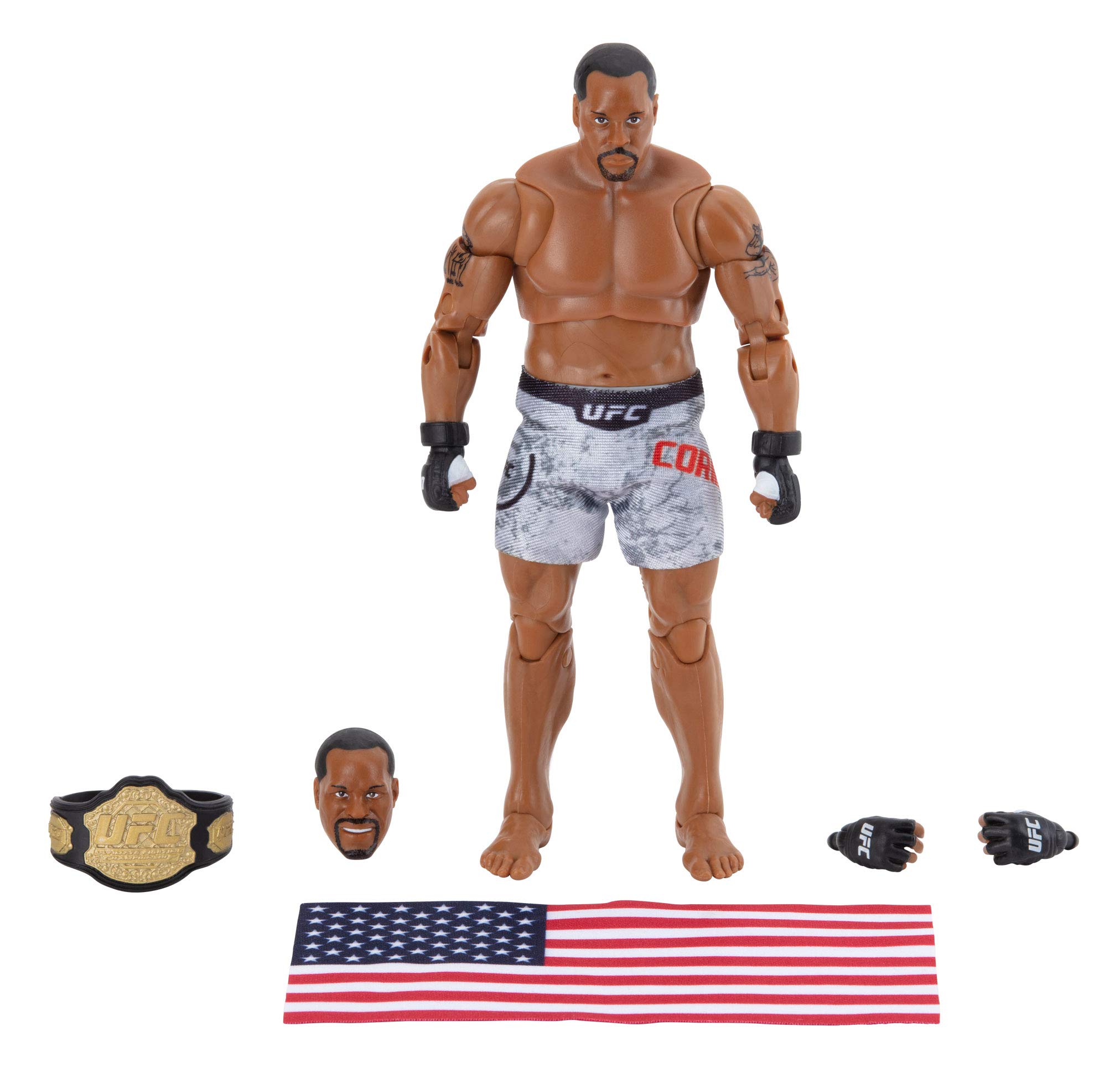 سری UFC Ultimate Series Limited Edition دانیل کورمیه، عکس‌العمل اکشن فیگور اندازه 6 اینچی - شامل سر جایگزین و دست‌های دستکش دار، شورت نبرد، کمربند و لوازم جانبی پرچم آمریکا