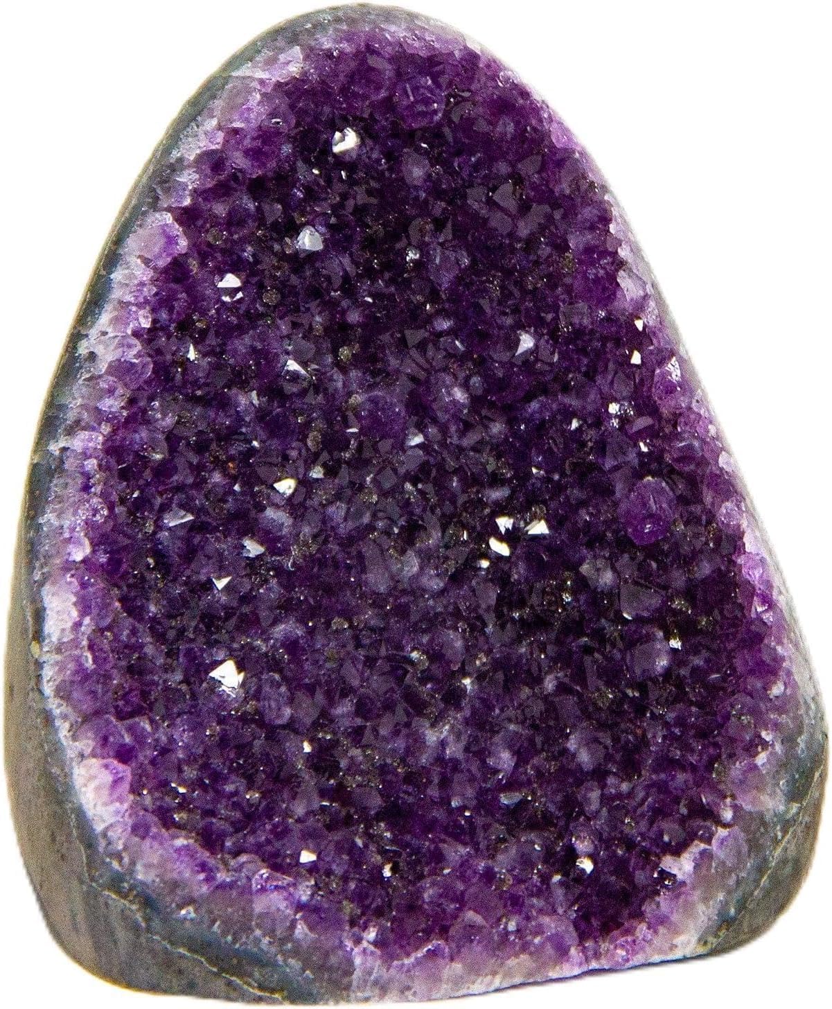 Extreme Rocks & Fossils Amethyst Cluster - 1 to 1.5 lb. Cluster with Polished Edges. Powerful, Deep Purple Crystals. Geode from Uruguay 1 lbs - 1.5 lbs Deep Purple Amethyst