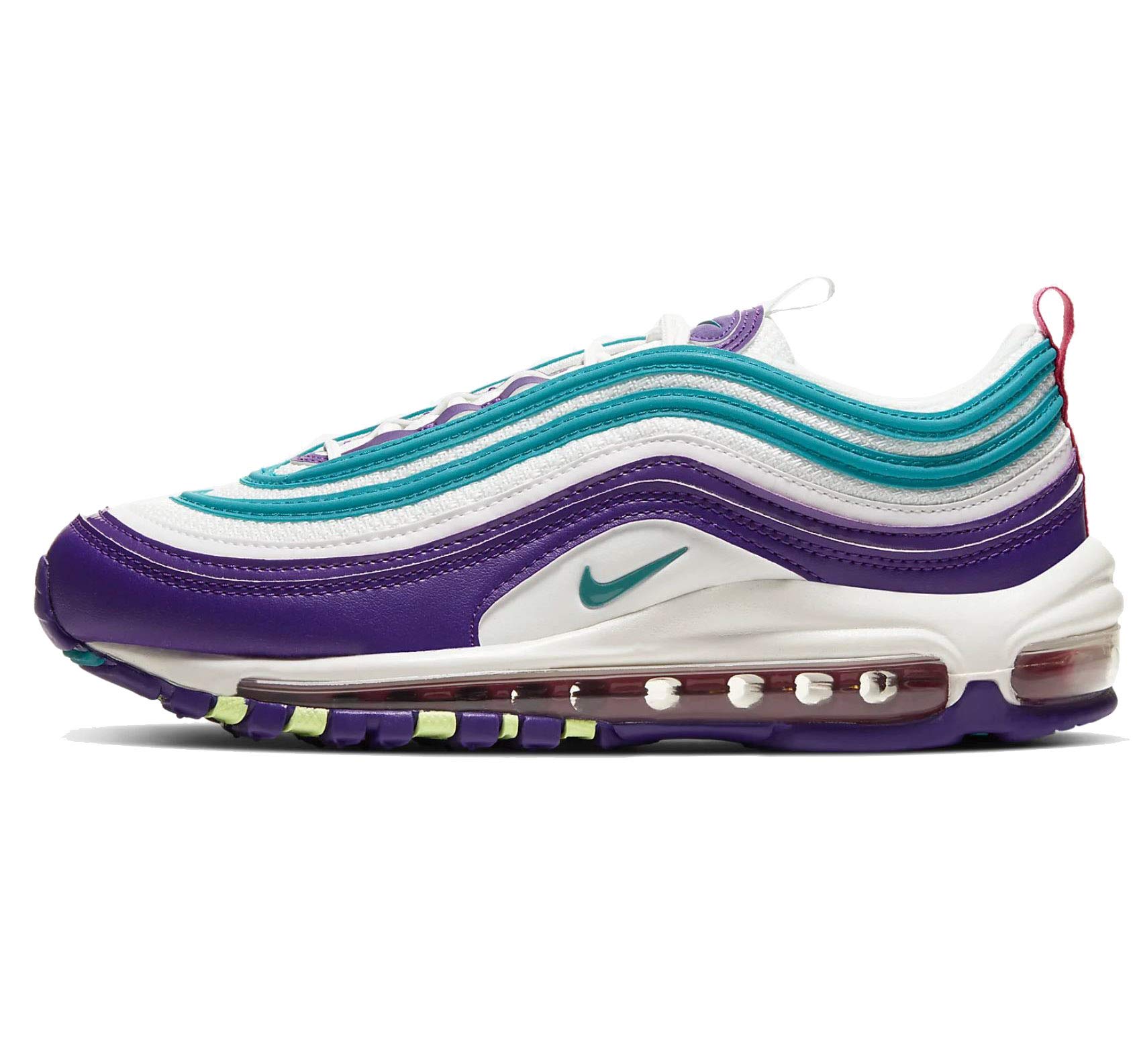کفش های دویدن رقابتی دخترانه Nike W Air Max 97 ، 36.5 EU سفید کوهی / سبز روشن / بنفش / آبی