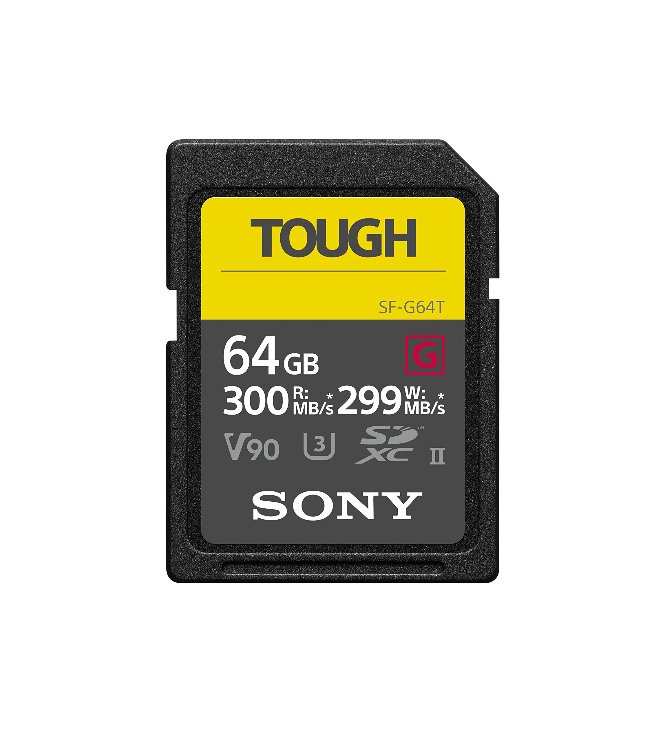 Sony 64GB SF-G series TOUGH specification UHS-II U3 V90 SDHC Digital Memory Card Card - Read 300MB/s Write 299MB/s SF-G64T SF-G Tough Series 64GB