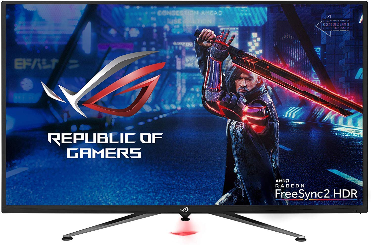 مانیتور بازی ASUS ROG Strix XG438Q سایز 43 اینچ با HDR 4K (3840x2160) و تراکم 120 هرتز، فری‌سینک پرمیوم پرو، DisplayHDR 600، پوشش رنگی DCI-P3 90%، تکنولوژی Shadow Boost بدون درخشش برای محافظت از چشم، بلندگوهای 10 وات، پورت‌های HDMI و DP 1.4، و کنترل از راه دور