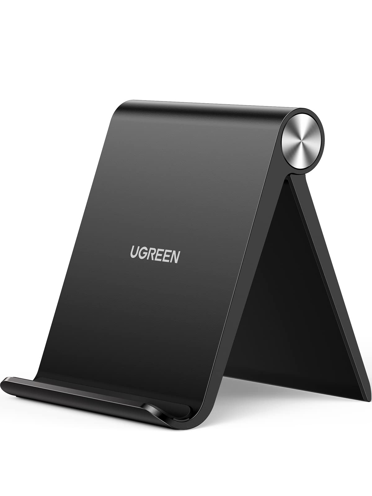 UGREEN قابل‌حمل تلفن میزی ایستاده موبایل نگه‌دارنده پایدار سازگار با سری آیفون ۱۷/۱۶/۱۵/۱۴ برای آیفون ۱۷ پرو مکس گلکسی اس ۲۵ الترا اس ۲۴ اس ۲۳ سیاه تمام تلفن‌های 4-7.2 اینچ