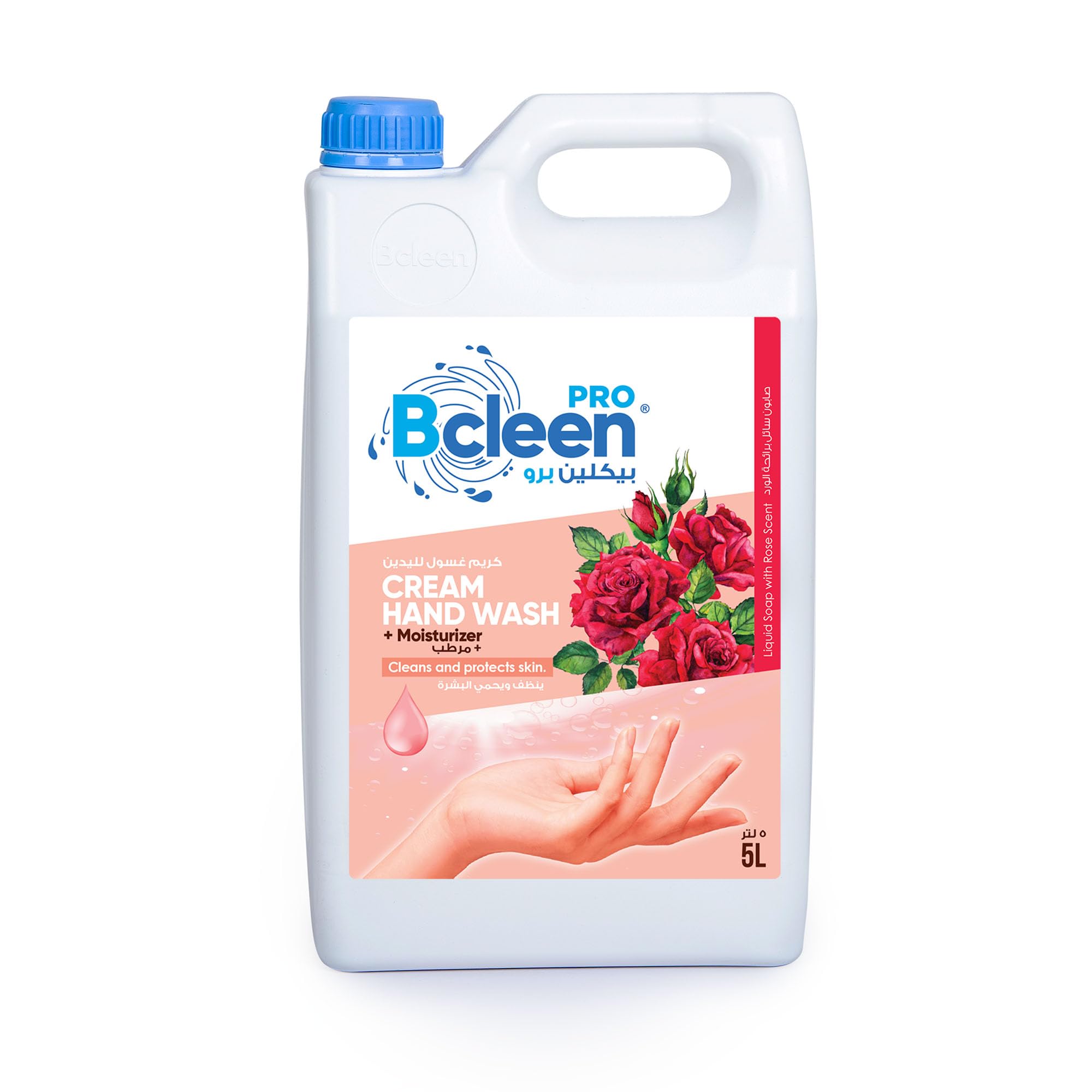 مایع شستشوی دست Bcleen با بوی گل رز با رطوبت‌بخش، 5 لیتر
