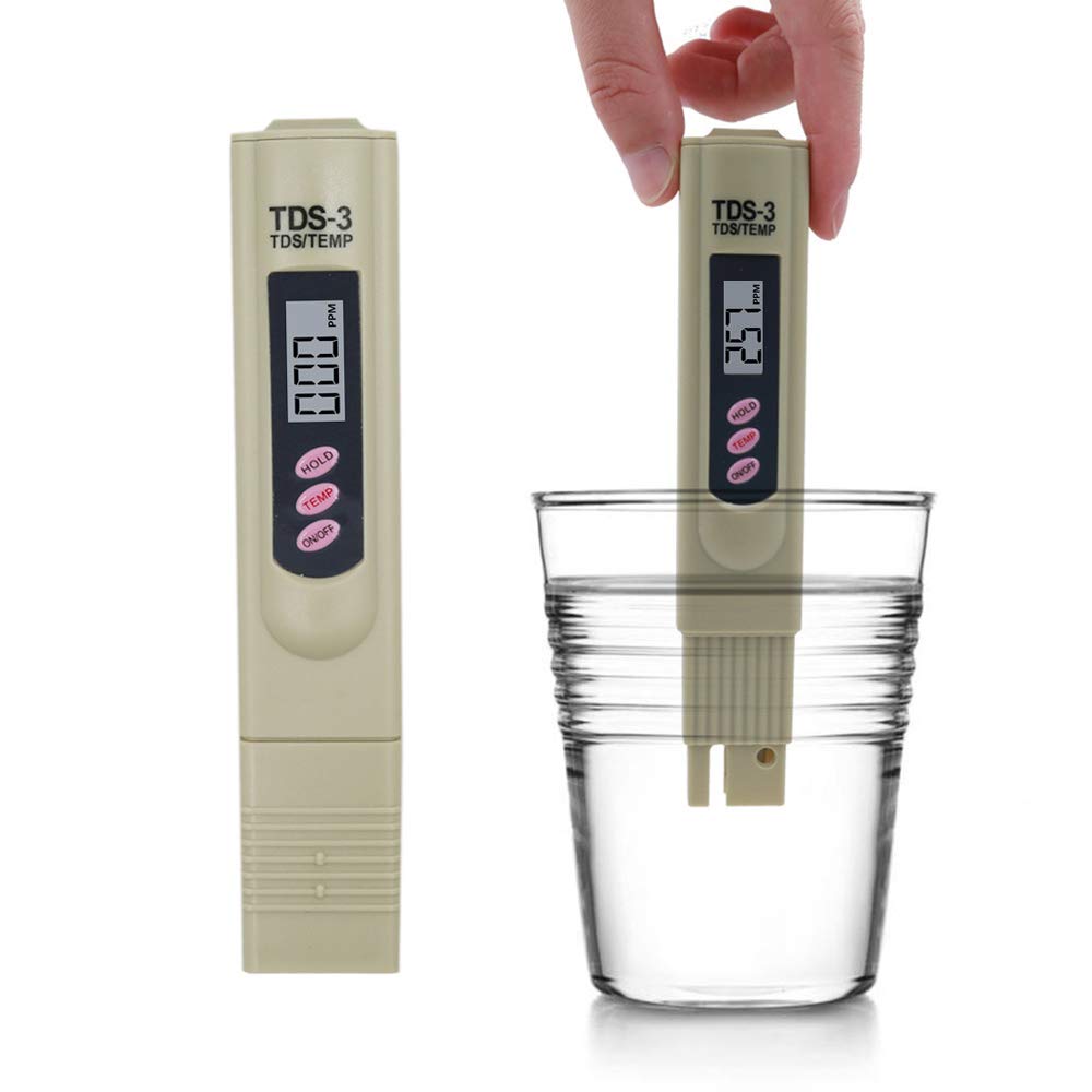دستگاه آزمایش کیفیت آب دیجیتال iPstyle، دستگاه تستر TDS آب، محدوده اندازه گیری 0-9999ppm، ایده آل برای آب نوشیدنی، استخر، آکواریوم، هیدروپونیک (خاکستری) (TDS) TDS 1