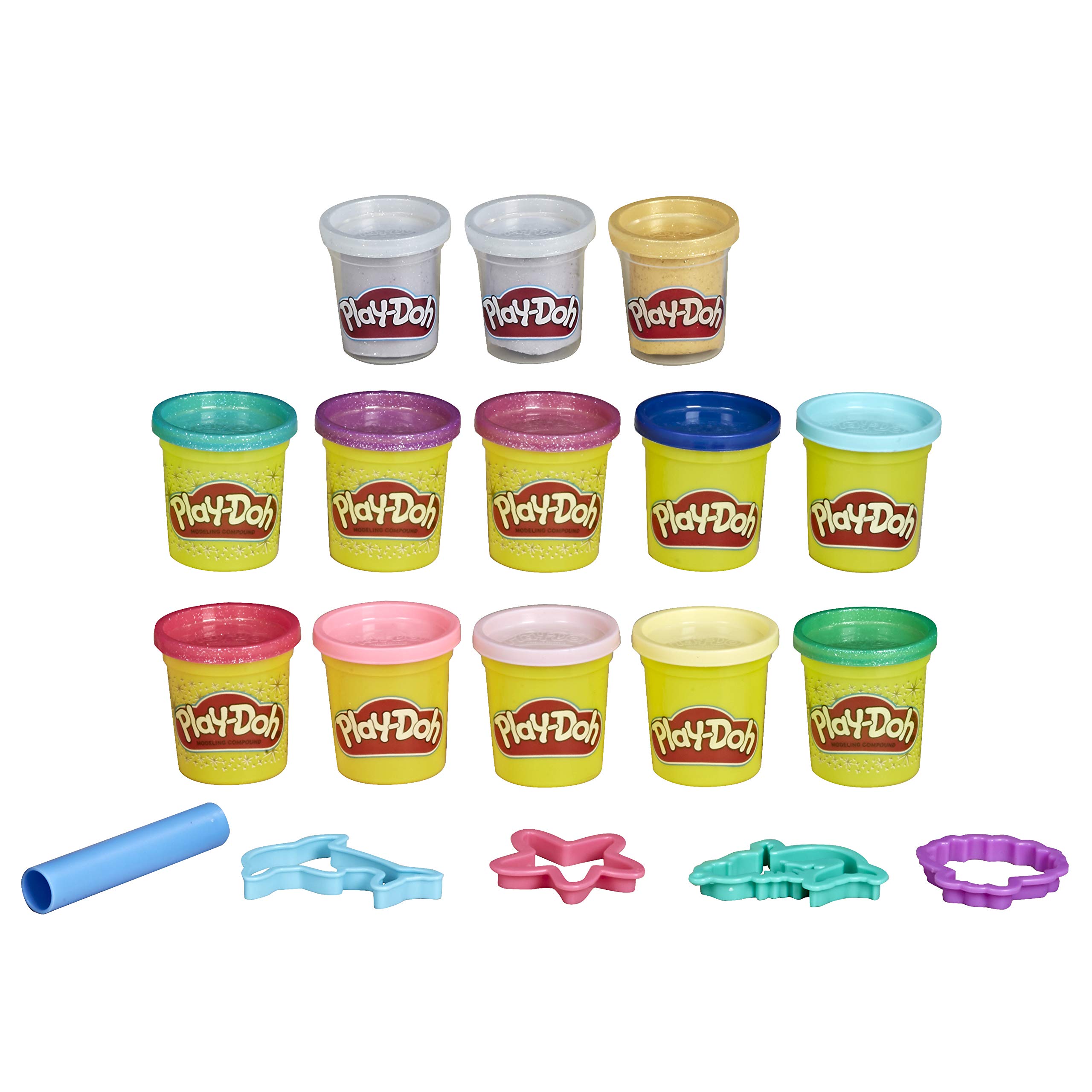 بازی., بسته ۱۳ تایی Play-Doh با موضوع پری دریایی از ماده مدل سازی غیر سمی برای کودکان ۳ سال و بالاتر با رنگ‌های درخشان و فلزی به همراه ۵ ابزار (امازون انحصاری) پری دریایی (بسته ۱۳ عددی) تک‌نفره