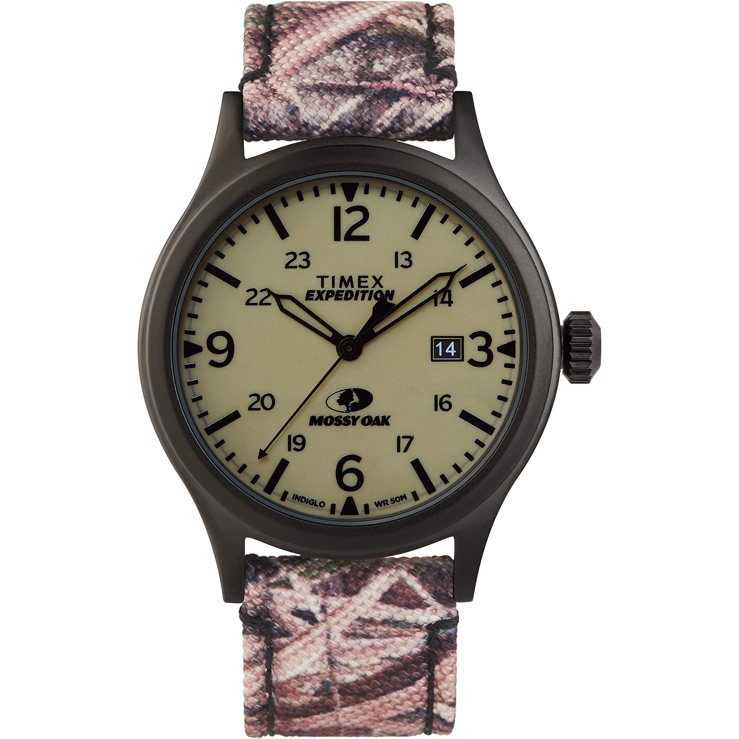 ساعت مچی آقایان Timex Expedition Scout با بند نایلونی، طرح Mossy Oak Shadow Grass Blades Camo