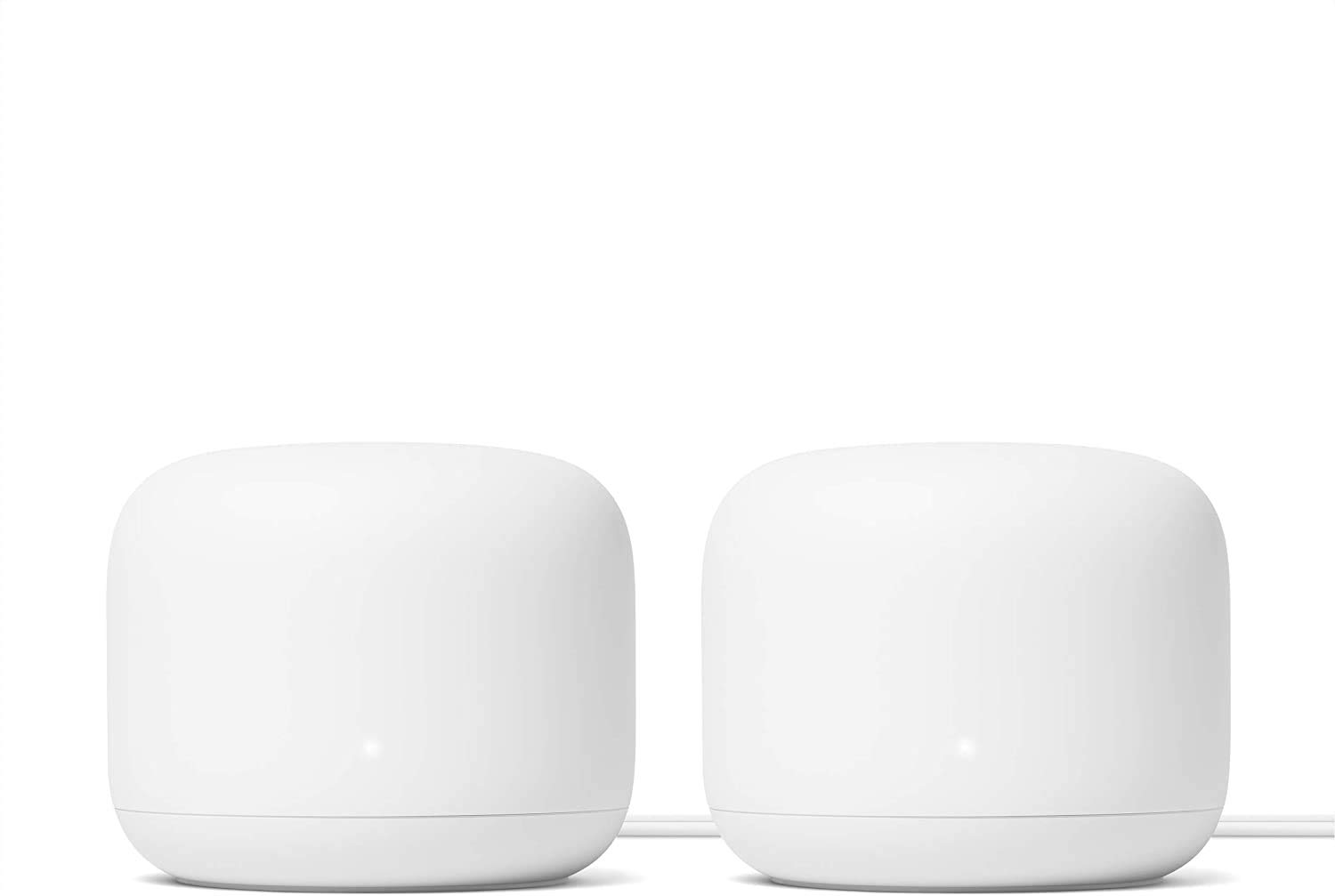 Google Nest Wifi Router 2 Pack (2nd Gen) 4x4 AC2200 Mesh Wi-Fi Routers with 4400 Square Feet Coverage (Renewed)