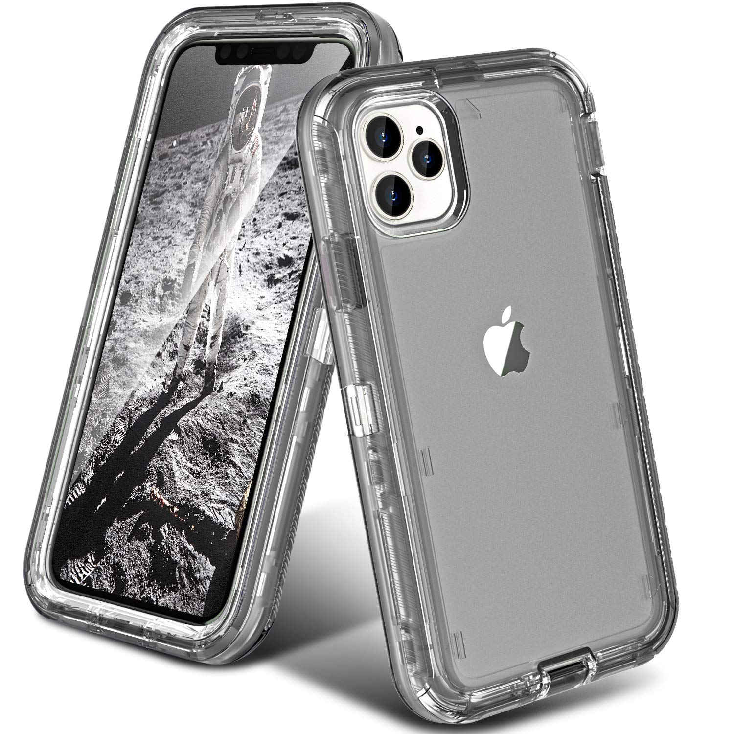 مورد ORIbox سازگار با مورد iPhone 11 pro max ، مورد ضد ضربه ضد ضربه قوی ضد افت محافظ نشکن خاکستری شفاف iPhone 11 pro max