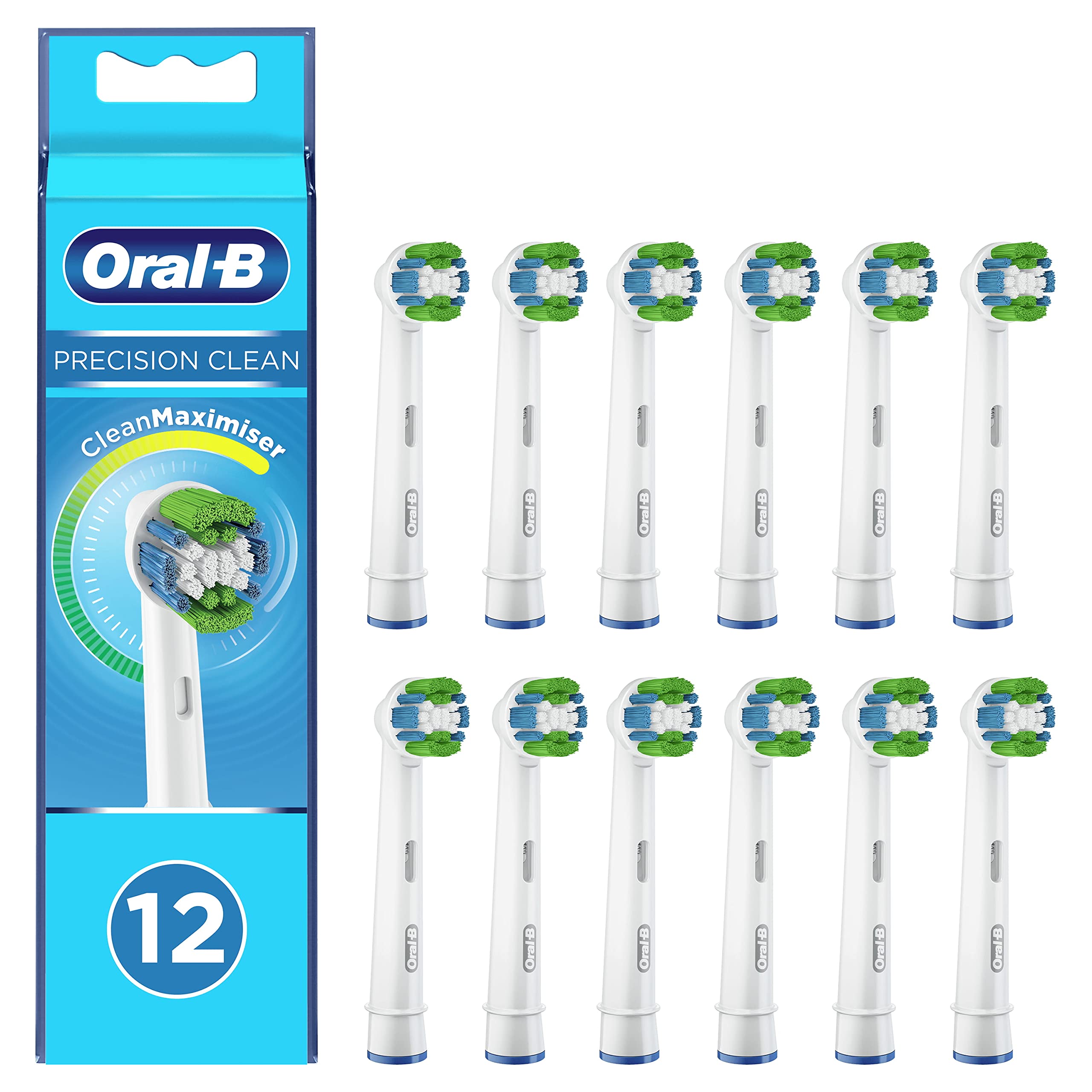 سر دندان‌بوسه جایگزین Oral-B Precision Clean با تکنولوژی CleanMaximiser، بسته‌ای 12 تایی
