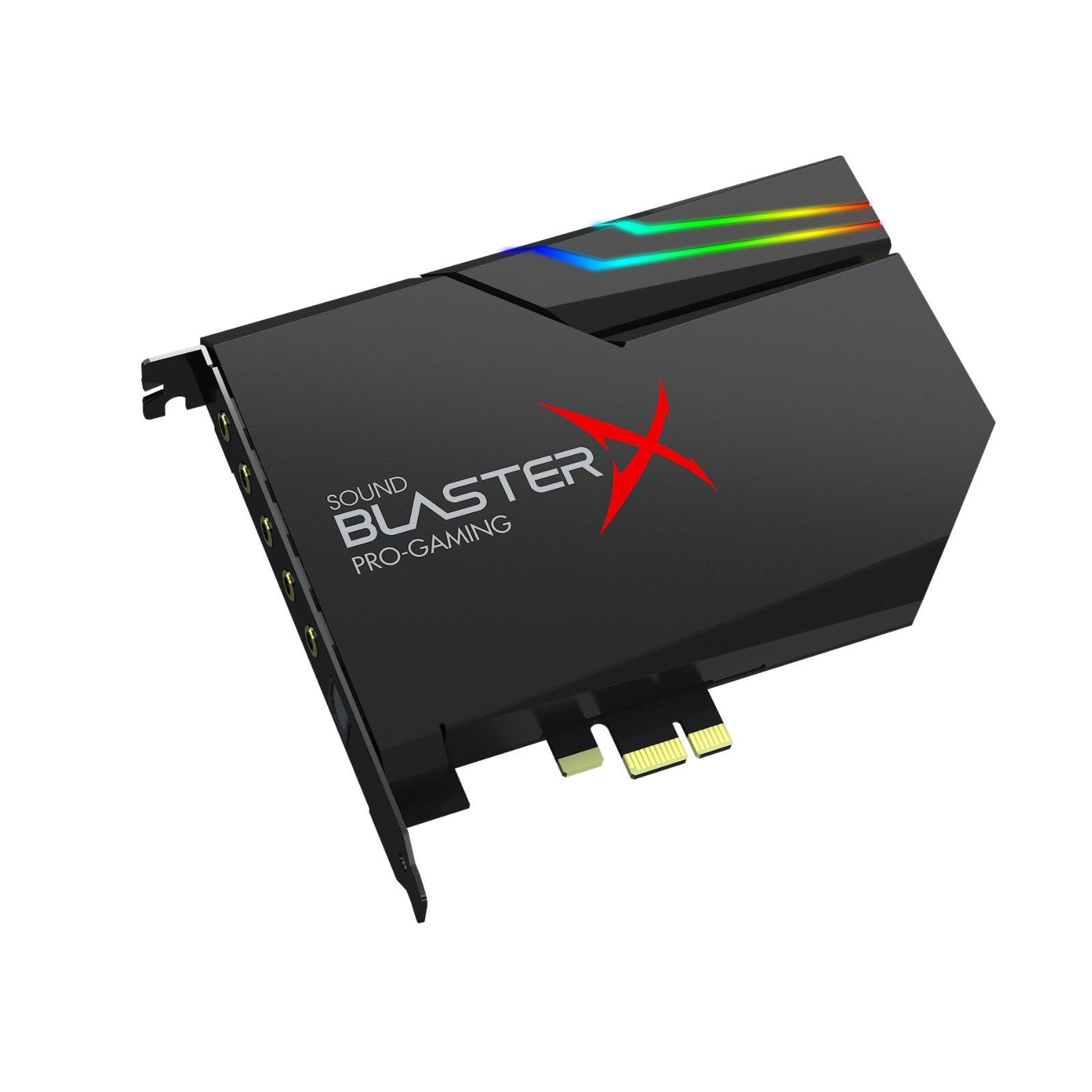 کارت صدای CREATIVE Sound Blaster PCIe Gaming Card و DAC با Dolby Digital و DTS، Xamp Discrete Headphone Bi-amp، تا 122dB SNR، سیستم روشنایی RGB، SB1740، مدل Black Sound BlasterX AE-5 Plus