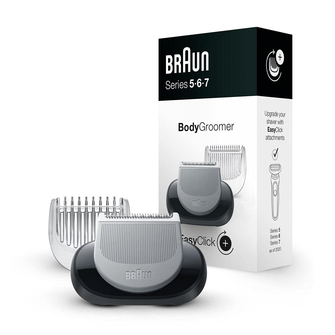 ضمیمه اصلاح مو بدن Braun 06-BDT - EasyClick برای مدل‌های Braun Series 5، 6 و 7 از تراش مو برقی (نسل جدید) - سر تیغ اصلاح مو بدن مشکی Braun 06-BDT مناسب برای یک نفر