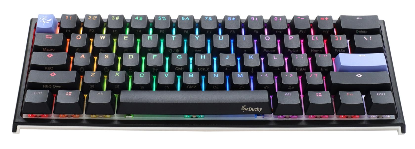 کیبورد مکانیکی Ducky One 2 Mini RGB LED سیاه 60٪ PBT (Cherry Blue) برای کامپیوتر، مدل DKON2061ST-CUSPDAZT1