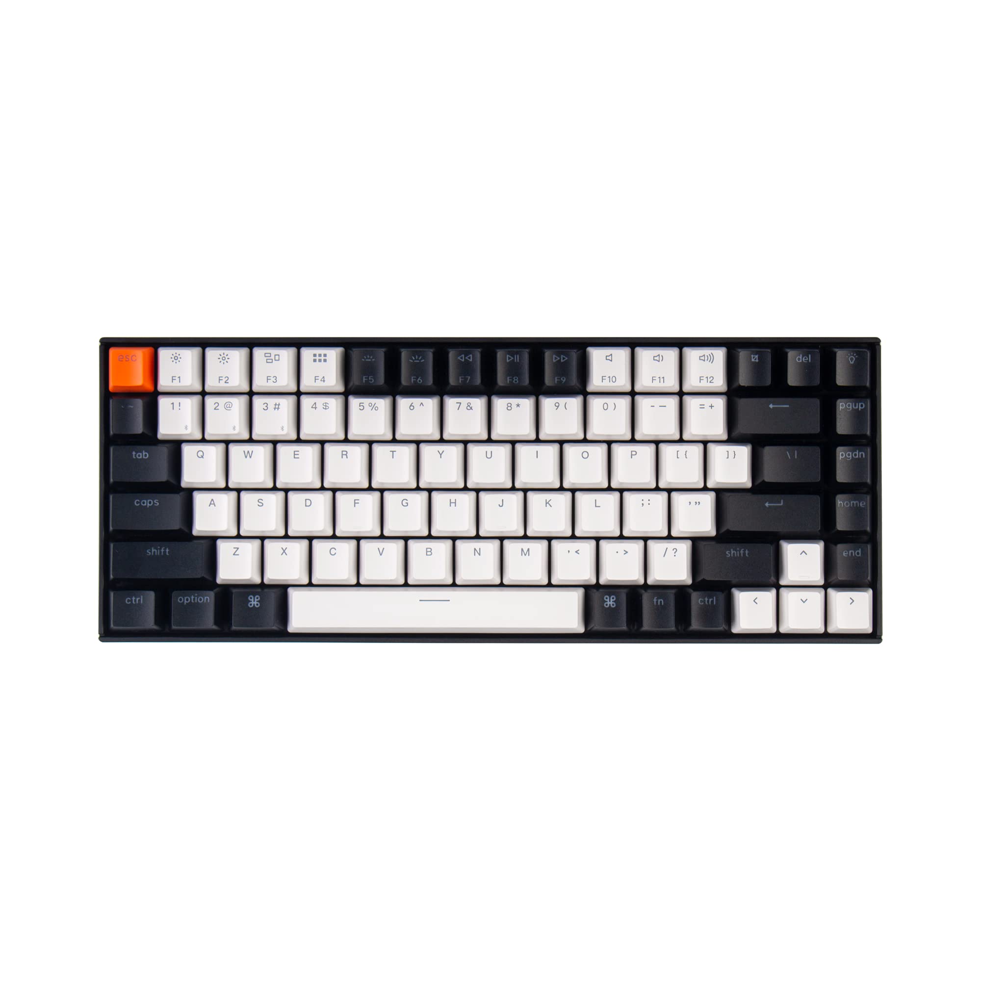 Keychron K2 یک کیبورد مکانیکی بی سیم/سیم پشتیبانی کننده از Hot-Swappable Bluetooth با لایه 75٪ و 84 کلید است که دارای سوئیچ Gateron G Pro Blue/Keycaps دو لایه/پشت آگهی Rgb می باشد. این کیبورد برای نسخه 2 Hot-swap Gateron G Pro Blue Switch مناسب است.