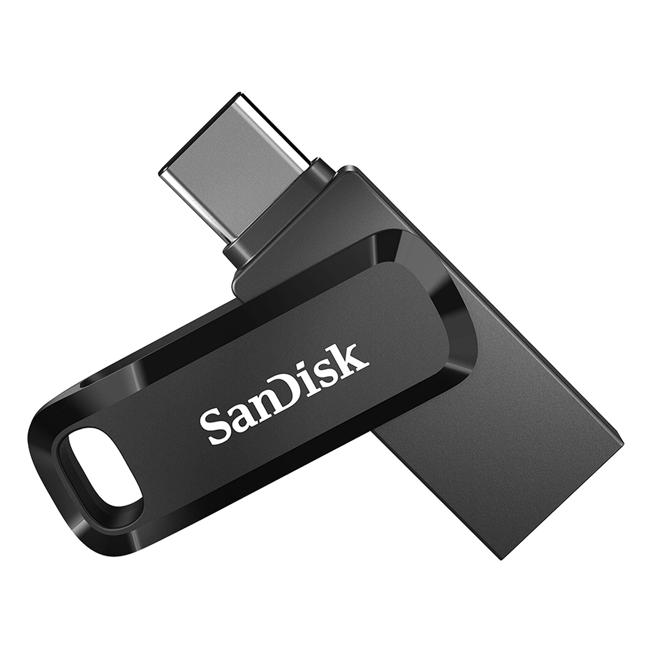 دیسک جدید یک ترابایتی Ultra Dual Drive Go از SanDisk، فلش درایو USB Type-C با کانکتورهای USB Type-C و USB Type-A قابل برعکس شدن، تا سرعت ۴۰۰ مگابایت بر ثانیه، برای گوشی‌هوشمند‌ها، تبلت‌ها، مک‌ها و کامپیوترها، رنگ مشکی یک ترابایتی