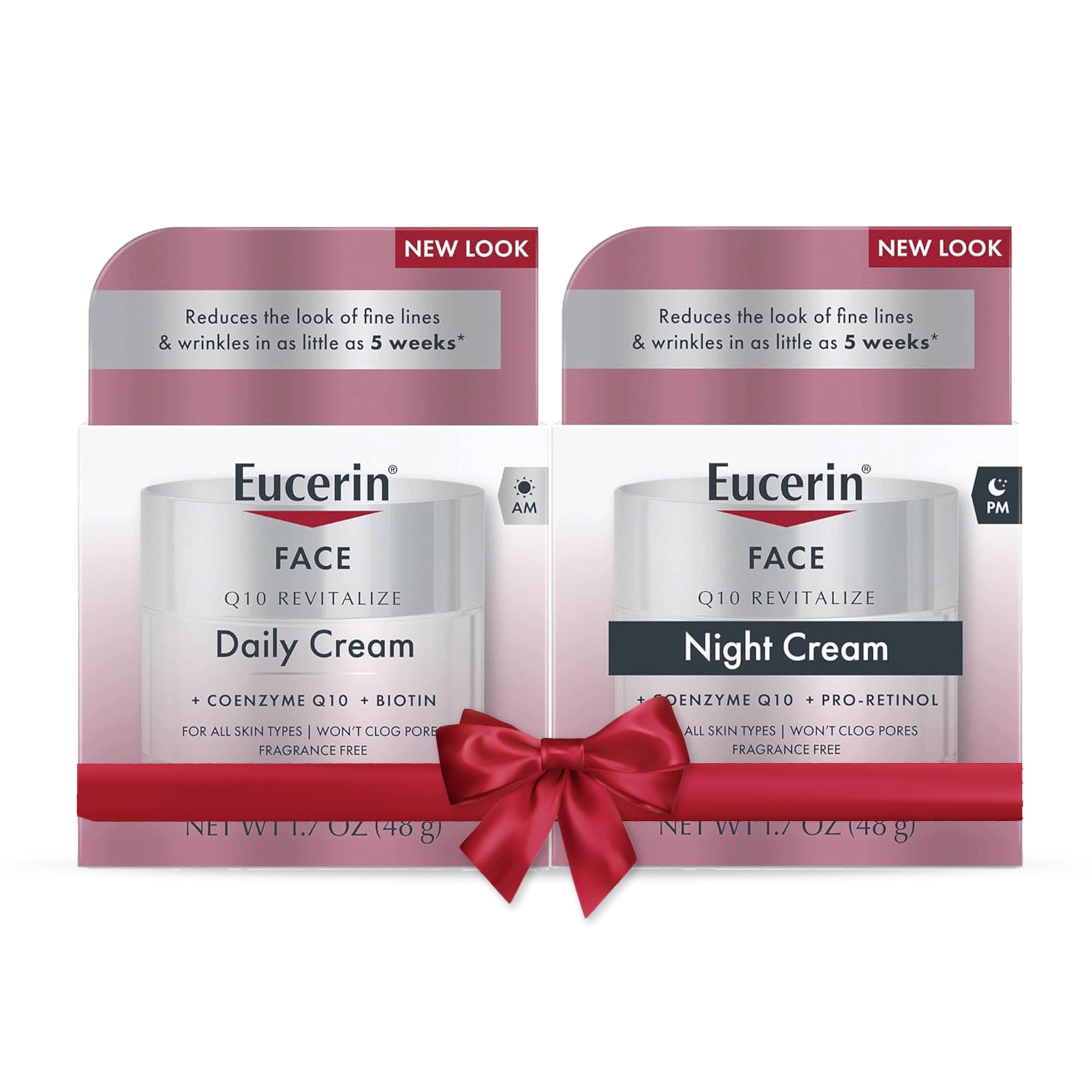 بسته کرم صورت ضد چروک Eucerin Q10، کرم روز و شب برای صورت، 1.7 اونس (بسته 2 عدد) کرم روز و شب 1.7 اونس (بسته 2 عدد)