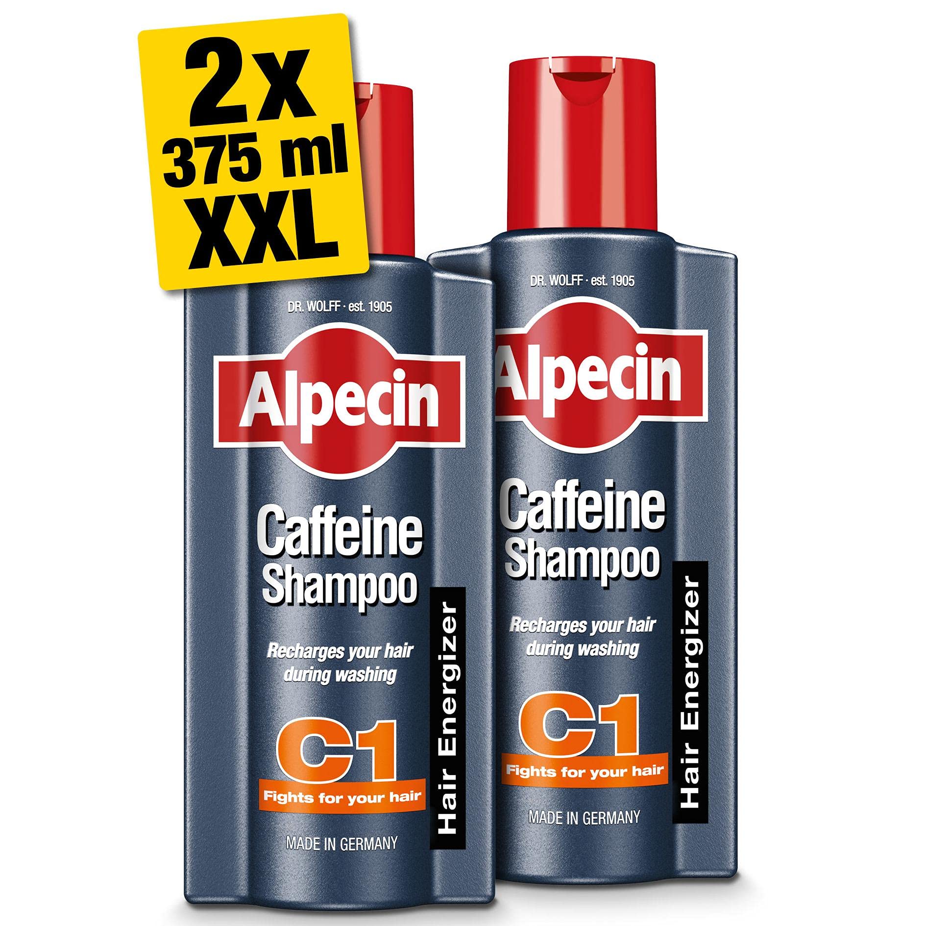 شامپو موهای طبیعی کافئین Alpecin C1 2 بار 250 میلی لیتر | مقابله با ریزش قوی و موهای ضخیم‌تر | مراقبت از مو برای مردان تولید شده در آلمان