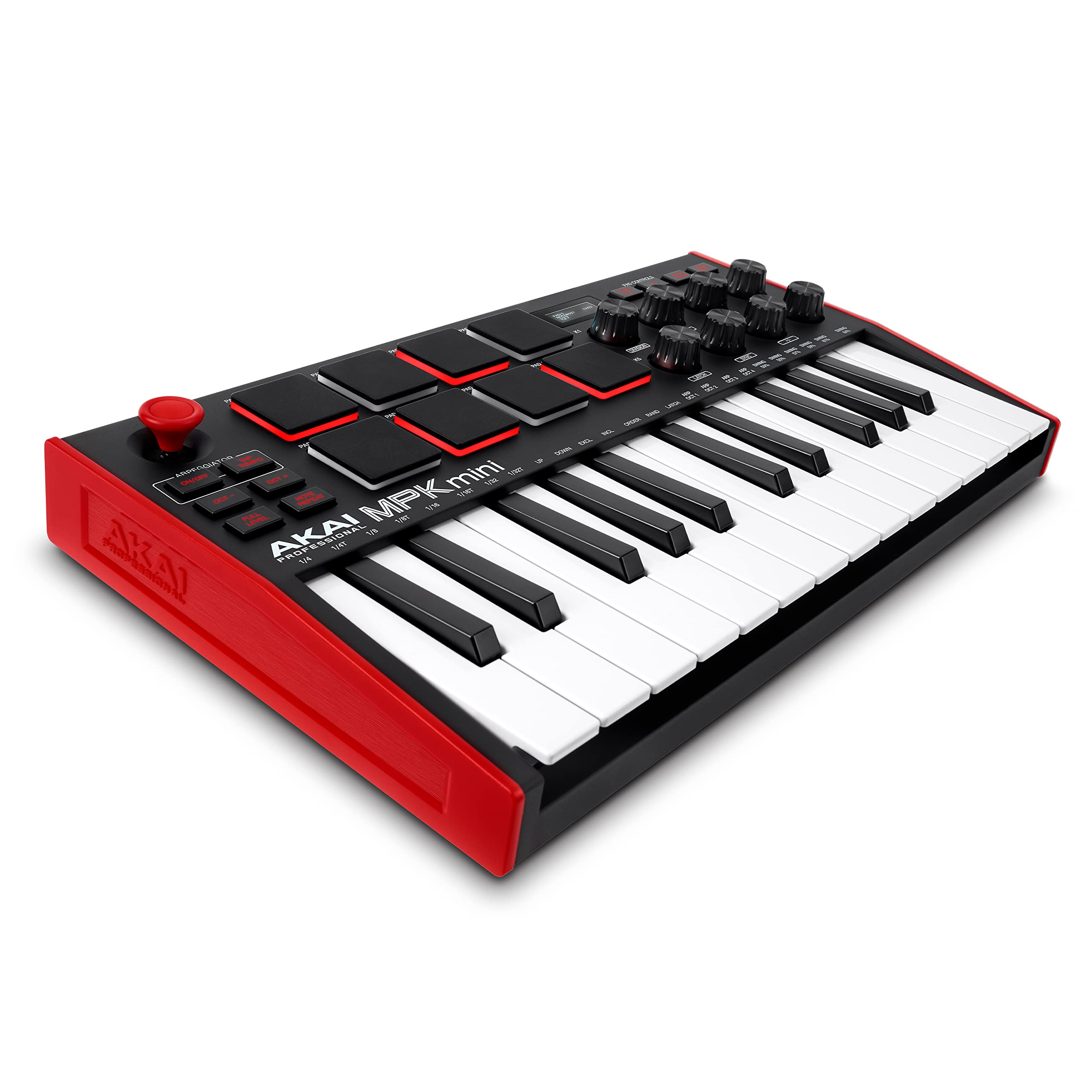 Akai حرفه ای Mpk Mini Mk3 کیبورد کیبورد USB Midi با 8 پد دوام پذیر با نور پس زمینه ، دیسکها و نرم افزار تولید موسیقی درون شامل آن، Mpkmini3 استاندارد