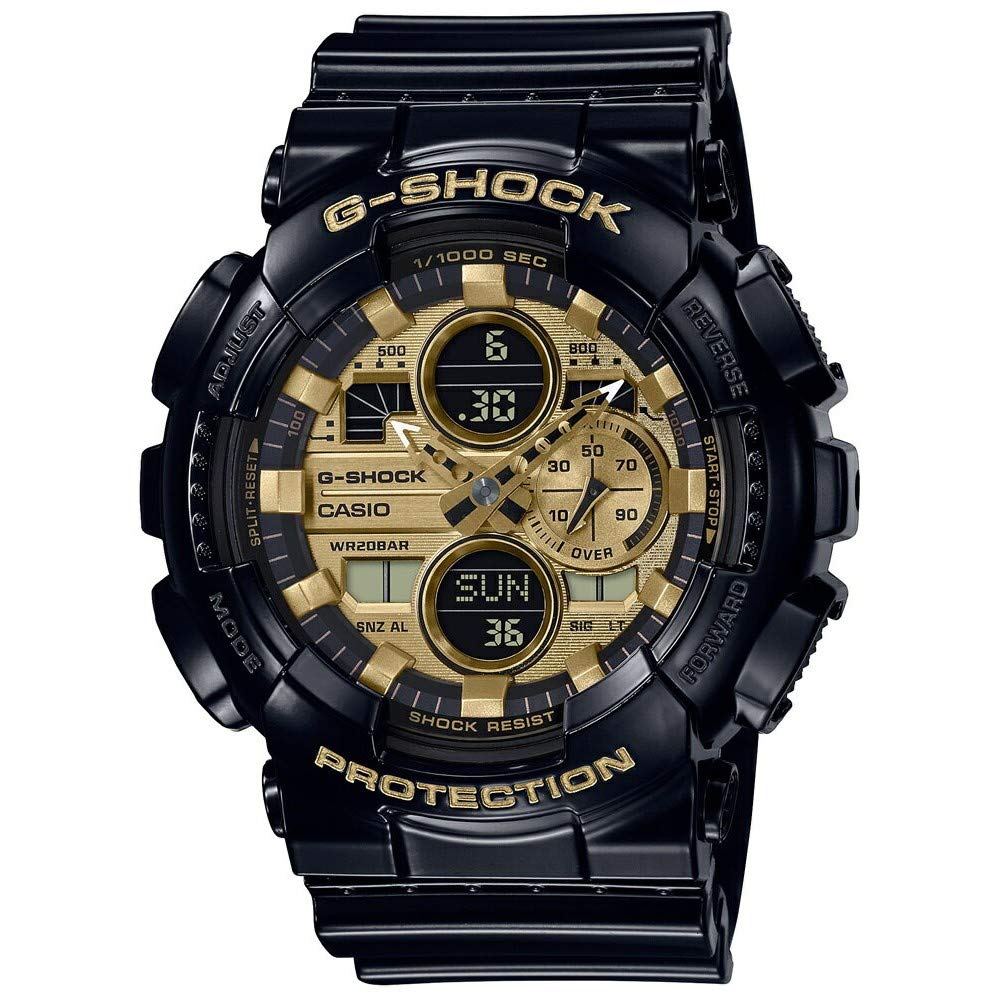کاسیو G-Shock ساعت زمان جهانی آنالوگ-دیجیتال سیاه / طلا