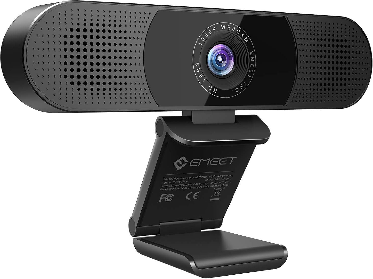 وب‌کم 3 در 1 EMEET - وب‌کم 1080P با میکروفون و اسپیکر، کاهش نویز، تنظیم خودکار نور کم با پوشش، دوربین USB C980 Pro وب‌کم 60°-98° برای ویدیو کنفرانسینگ، استریمینگ/گیمینگ/کلاس‌های آنلاین