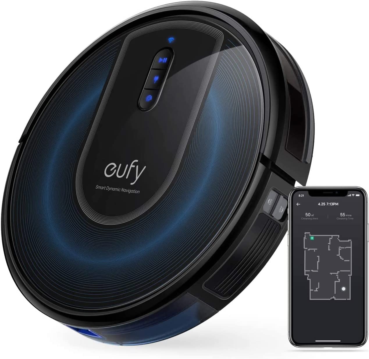 ربات خراشکن هوشمند eufy RoboVac G30 با مسیریابی پویا هوشمند 2.0، مکش قوی 2000 پاسکال، خالی کن خودکار وای فای روباتیک، سازگار با الکسا، فرش‌ها و کف‌های سخت، ایده‌آل برای دارندگان حیوانات خانگی