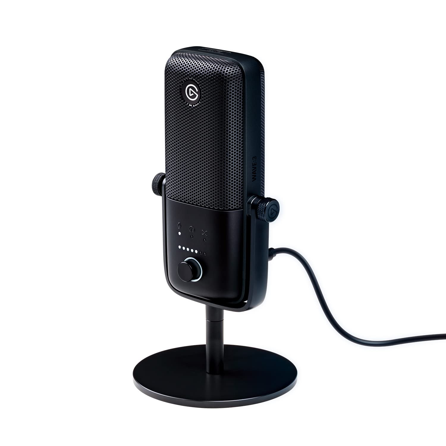 Elgato Wave:3 - میکروفون کاندنسر از کیفیت استودیویی حرفه‌ای USB برای استریمینگ، پادکست، بازی و دفتر خانه، نرم‌افزار میکسر رایگان، پلاگین‌های افکت صدا، ضد انحراف، پلاگ اند پلی، برای مک و کامپیوتر شخصی Wave:3 - میکروفون