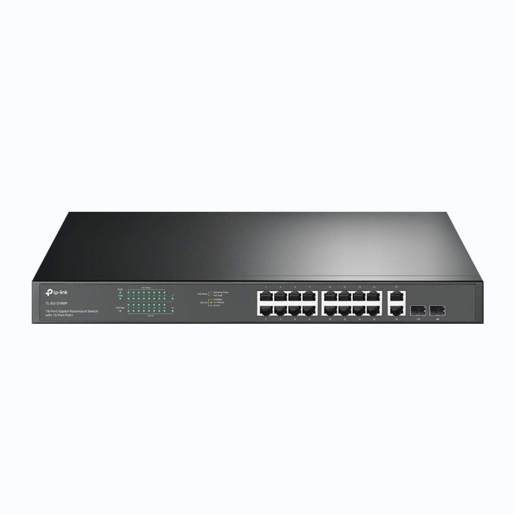 سوئیچ TP-Link با 18 پورت گیگابیت رک‌مونت با 16 پورت PoE+