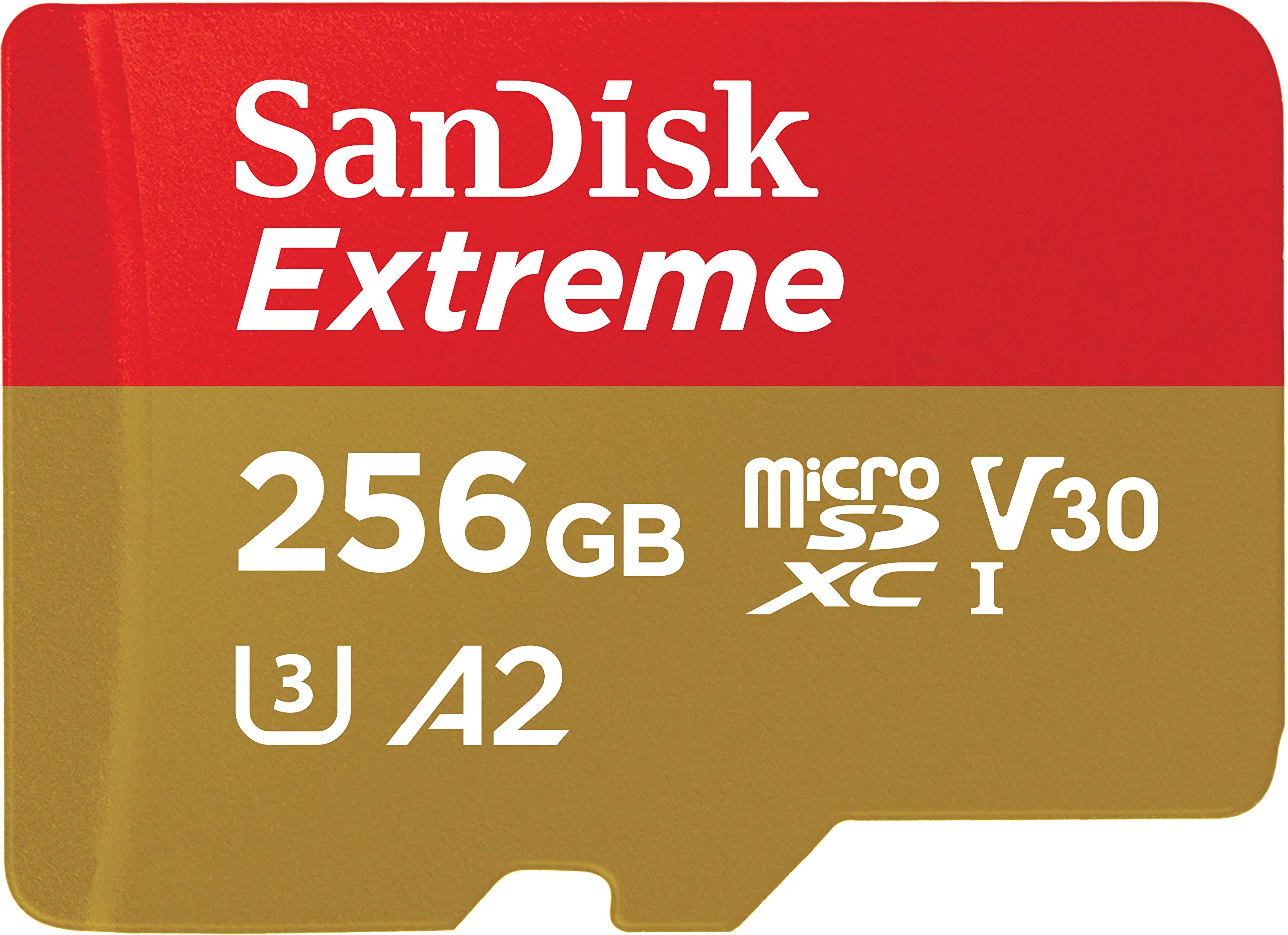 کارت حافظه SanDisk 256GB Extreme برای بازی‌های موبایل microSD UHS-I - C10، U3، V30، 4K، A2، میکرو اس‌دی - SDSQXA1-256G-GN6GN
