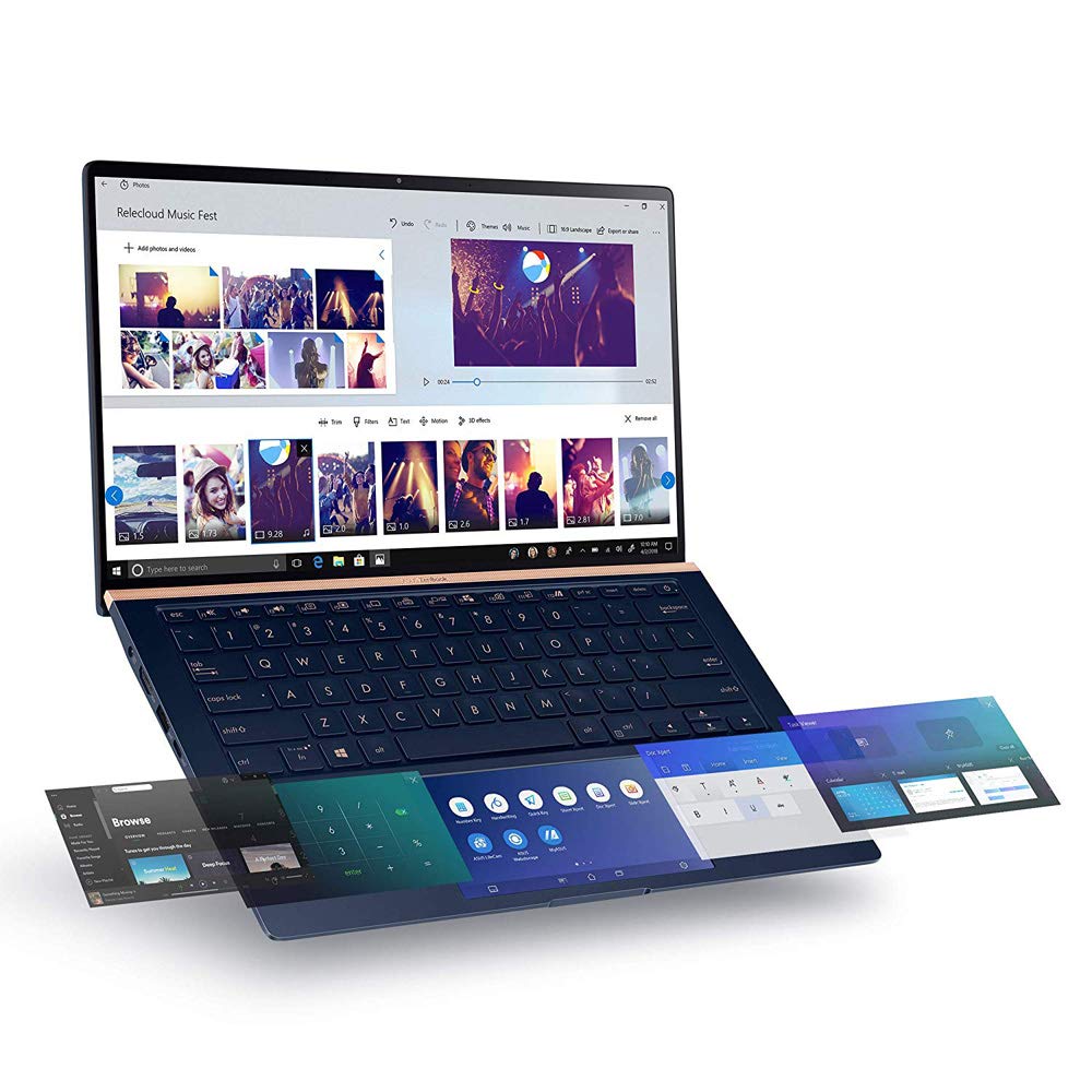 ASUS ZenBook UX434FQ لپ تاپ لمسی Full HD 14 اینچ (Intel Core i7 ، گرافیک Nvidia MX350 ، 16 گیگابایت رم ، 512 گیگابایت SSD ، ویندوز 10) شامل صفحه نمایش تراکپد دوم ، رنگ آبی سرخابی