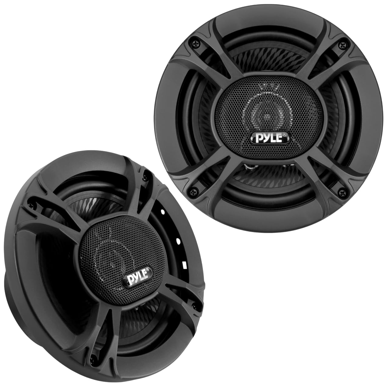 بلندگوهای اتومبیلی 3 راهه یونیورسال Pyle - 300W 6.5 اینچی ترایاکسیال با صدا پر قدرت بلندگوی اتومبیلی حرفه ای OEM یونیورسال برای جایگزینی سریع قطعه بلندگوی موجود در درب/پنل جانبی وسیله نقلیه PL613BK (جفت)، سیاه