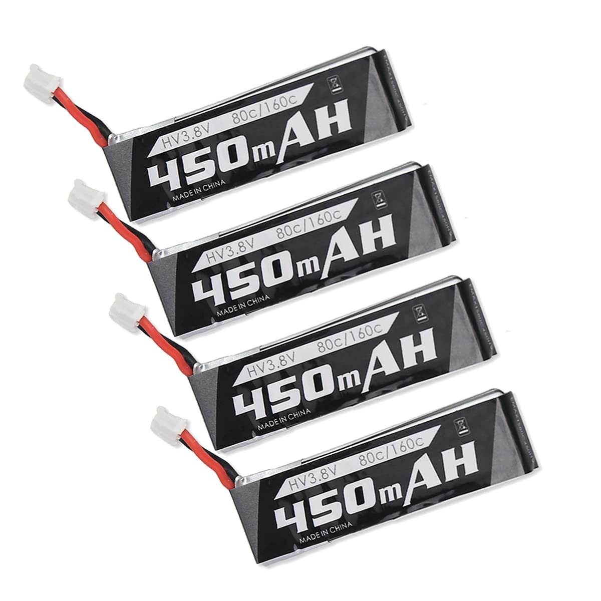 سولوگود 4 عدد باتری ایمکس 1S 450 میلی آمپر لیتیوم پلیمر باتری تاینیهاوک هوپ باتری اچ‌وی 3.8 ولت 80 سی در سی پی‌اچ۲.۰ برای سین‌هوپ کوادروپتر میکرو فی‌پی‌وی ریسینگ دورن