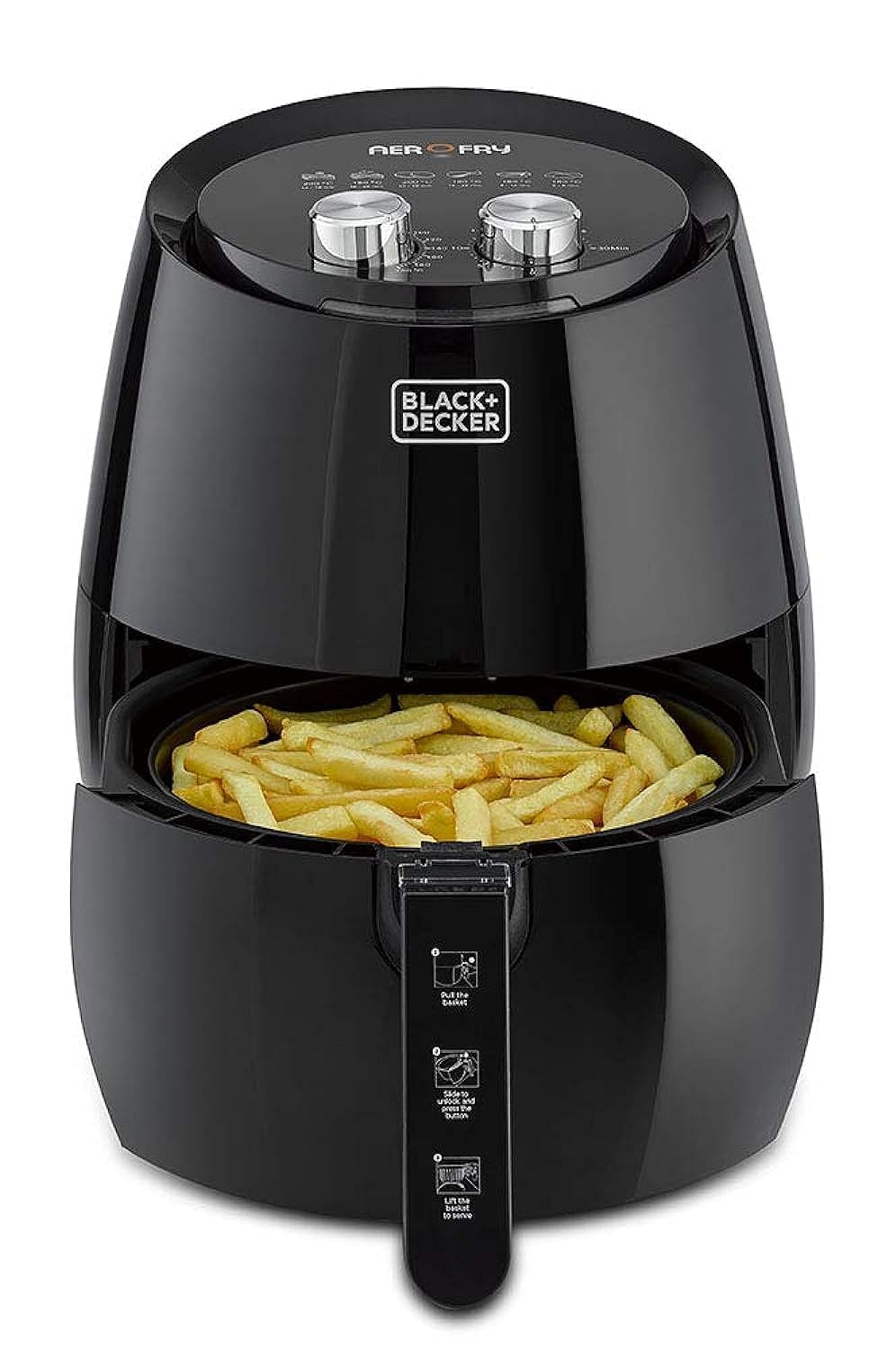 ماشین Aerofry Airfryer 4.5 لیتری BLACK+DECKER Rapid Air Convection دستی، رنگ مشکی - AF350-B5