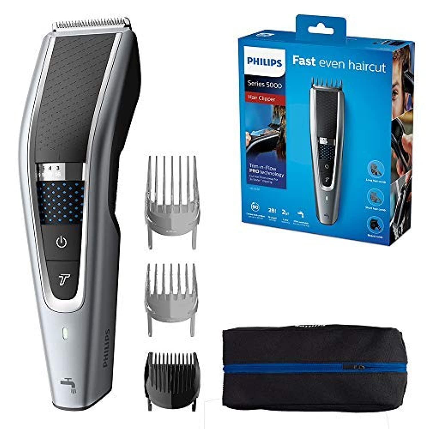 فیلیپس HC5630/13، مدل 5000، ابرو و موشویی قابل شستشو، خاکستری/سیاه