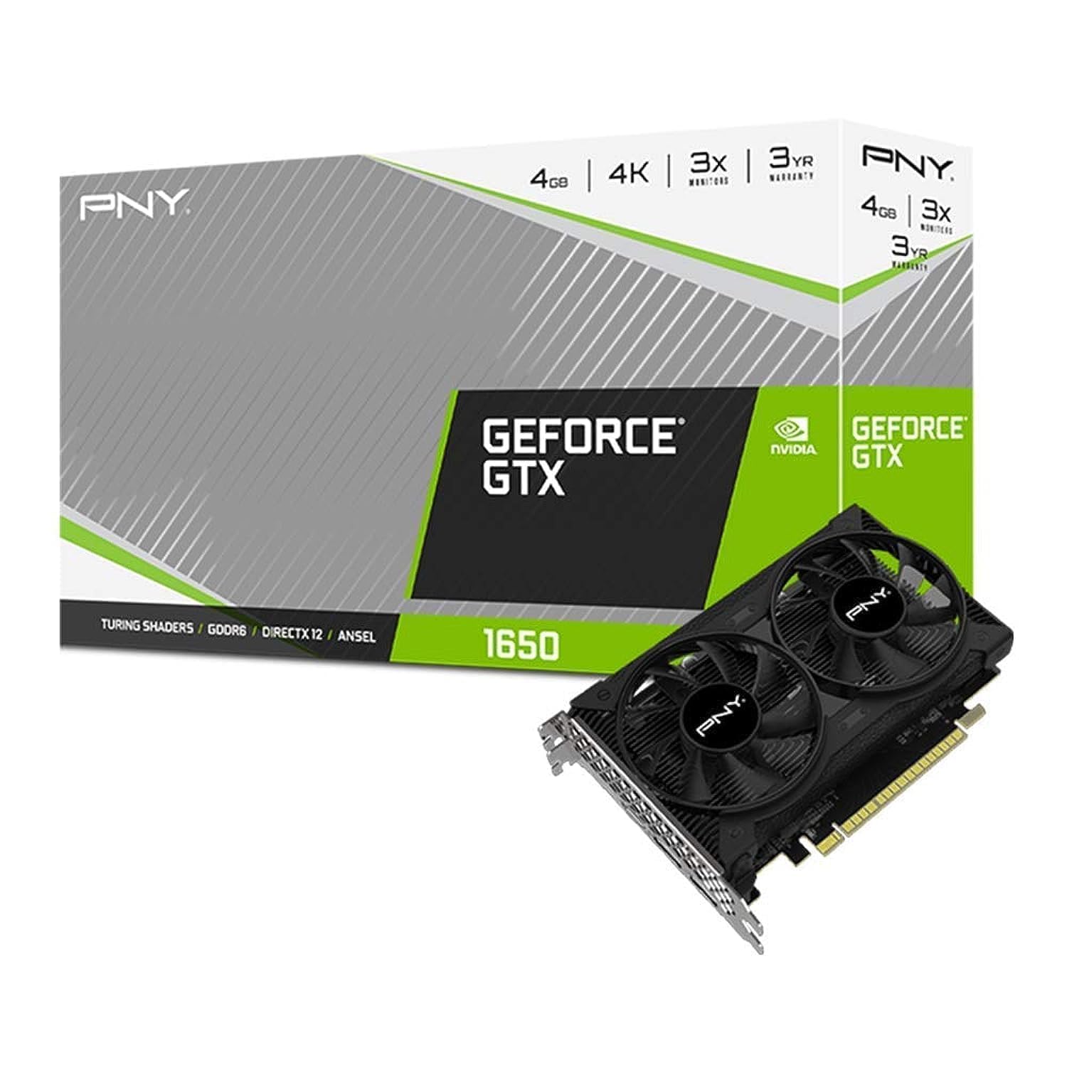 کارت گرافیک PNY GeForce GTX 1650 دو فن 4GB GDDR6 VCG16504D6DFPPB