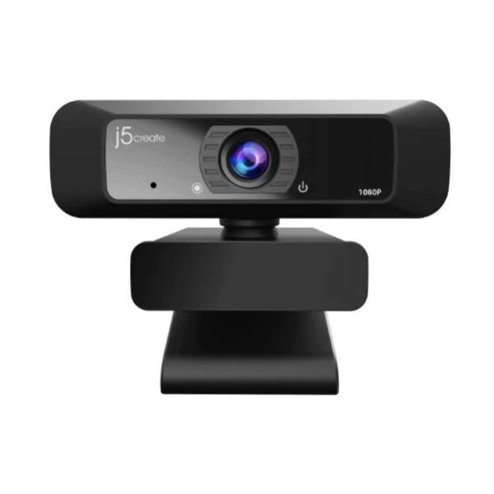 وب‌کم j5create JVCU100 با کیفیت تصویر فول اچ‌دی و چرخش 360 درجه، پورت USB نوع A و پخش و پلاگین پلی، میکروفون با کیفیت بالا، لنز زاویه گسترده 1080p، پروتکل استاندارد UVC/UAC