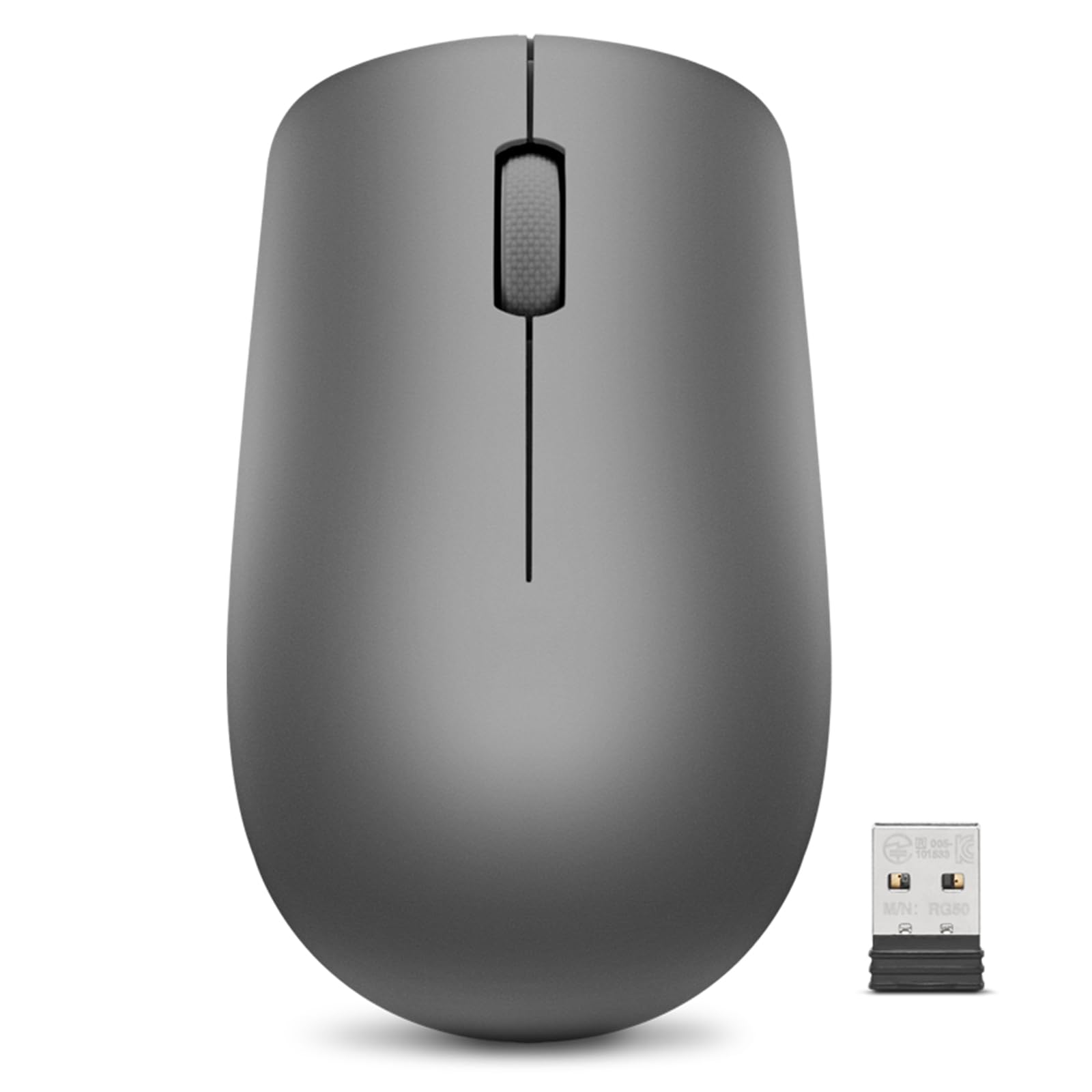 ماوس بی‌سیم لنوو 530 (گرافیت) با باتری GY50Z49089 ارگونومیک تمام اندازه گرافیت