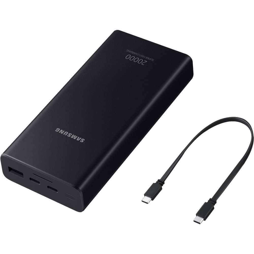 سامسونگ پاوربانک 20000 میلی آمپر مدل مشکی با ورودی USB-C 25 وات رنگ خاکستری تاریک
