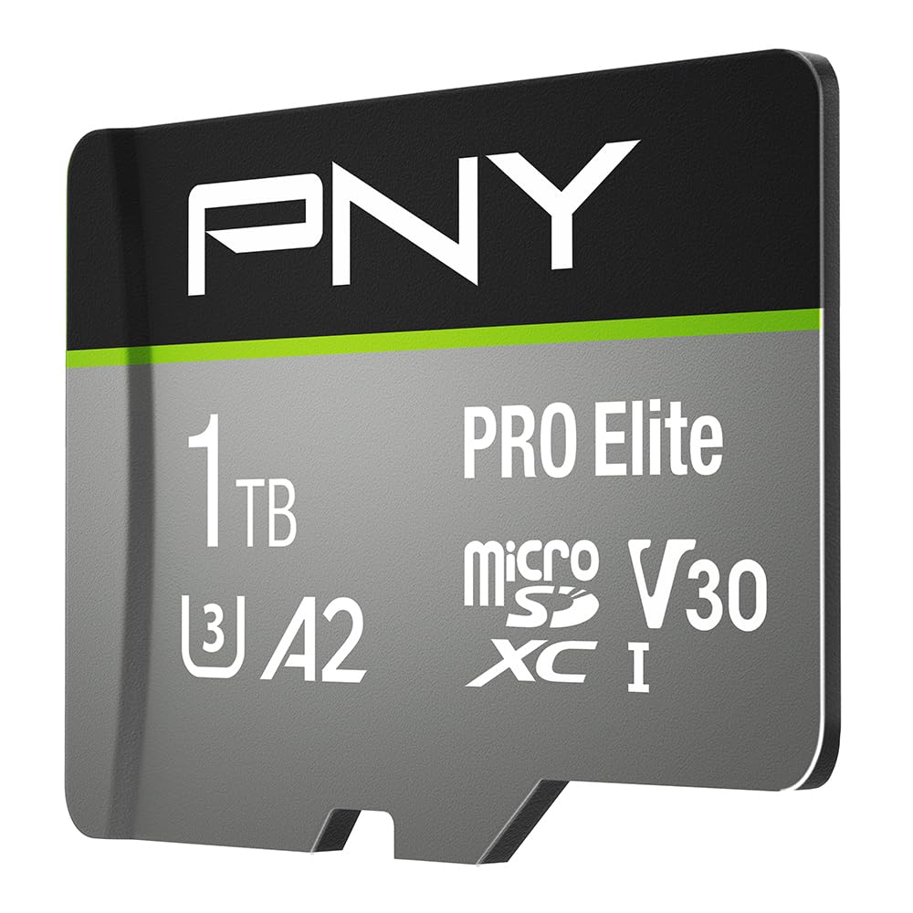 کارت حافظه microSDXC PNY PRO Elite 1TB + آداپتور SD با عملکرد A2 اپ + سرعت خواندن 100MB/s ، کلاس 10 UHS-I ، U3 ، V30 برای ویدیو 4K 1TB Pro Elite