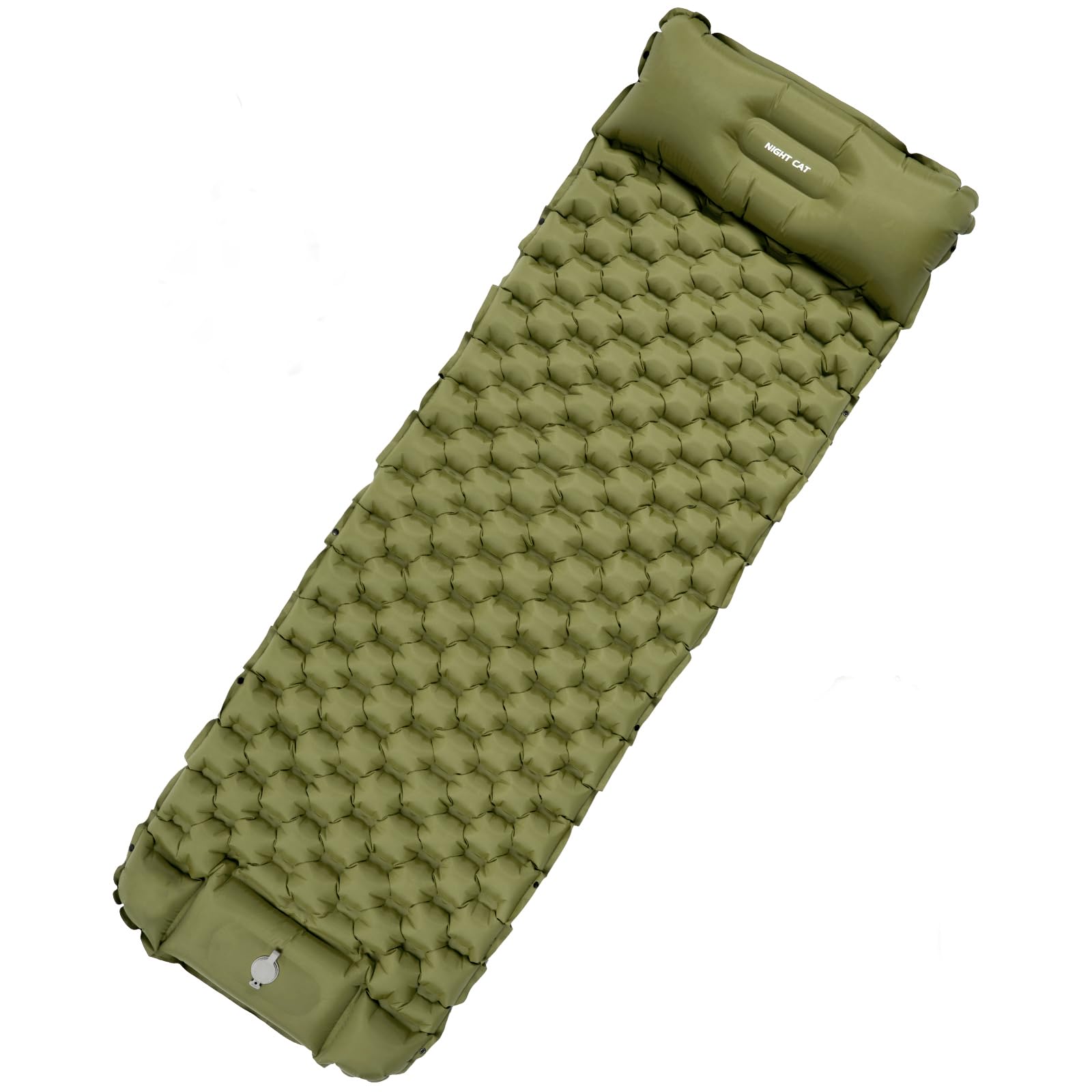 Night Cat Sleeping Air Pad with Pillow Inflatble Mat Mattress Bed for Camping Backpacking Hiking Traveling 195×65 cm Green Twin
شب گربه خوابیده پد هوایی با بالش برای کمپینگ، بک‌پکینگ، پیاده‌روی و سفر ۱۹۵ × ۶۵ سانتی‌متر سبز دونفره