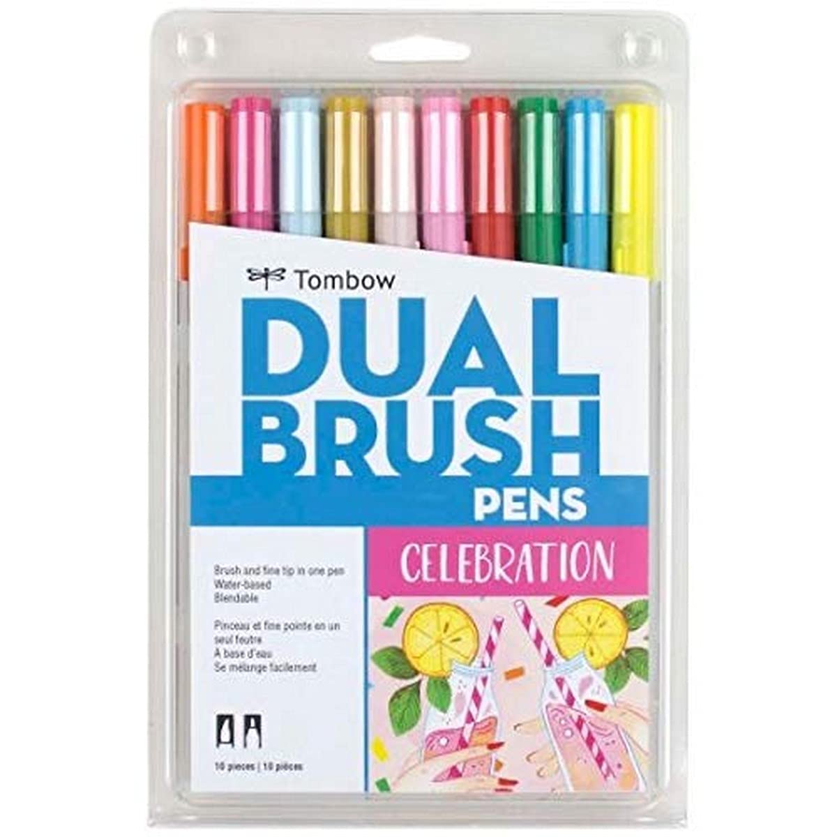 مجموعه قلم مداد چندکاره تومبو ABT DUAL BRSH SET 10/ تعداد جشن (بسته‌ای 10 عددی) اثر افتخار