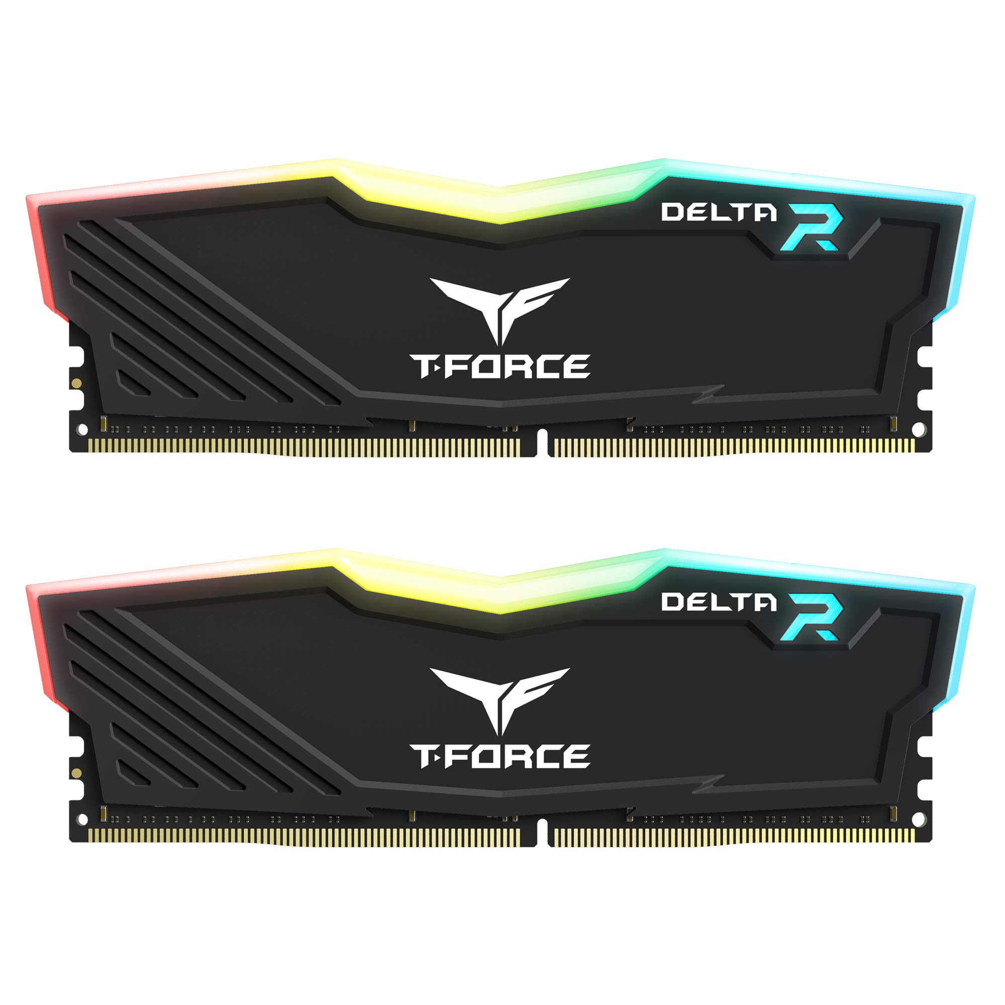 حافظه بازی تیم تی‌فورس دلتا RGB DDR4 تیم گروپ، 2 عدد 8 گیگابایتی، 3600 مگاهرتز، 288 پین دیم، مشکی 16 گیگابایت (8 گیگابایت x2) - 3600 مگاهرتز C18 مشکی