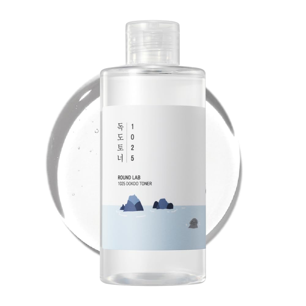 تونر ROUND LAB 1025 Dokdo با حجم 6.76 فلز، کنترل چربی و کاهش افزونه چربی، تونر نرم کننده اندازه گیری صورت، آب دریای عمیق برای مرطوب کردن، پایان نرم بدون لجنیت، مراقبت پوستی کره ای
