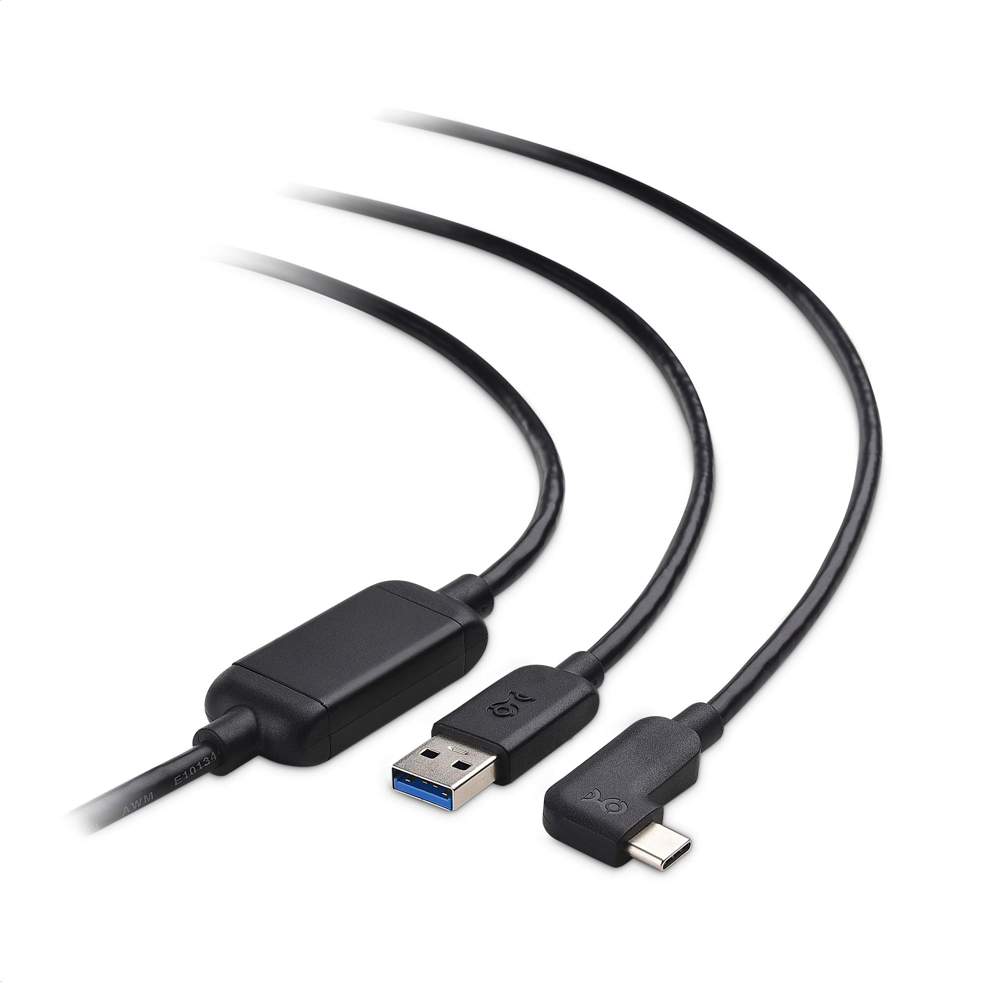 کابل‌های متری فعال Cable Matters 5 متری برای عینک‌های واقعیت مجازی Oculus Quest 2 (کابل فعال USB A به USB C) در رنگ سیاه - جایگزین کابل Oculus Link 5 متری USB A به USB C 5 متری