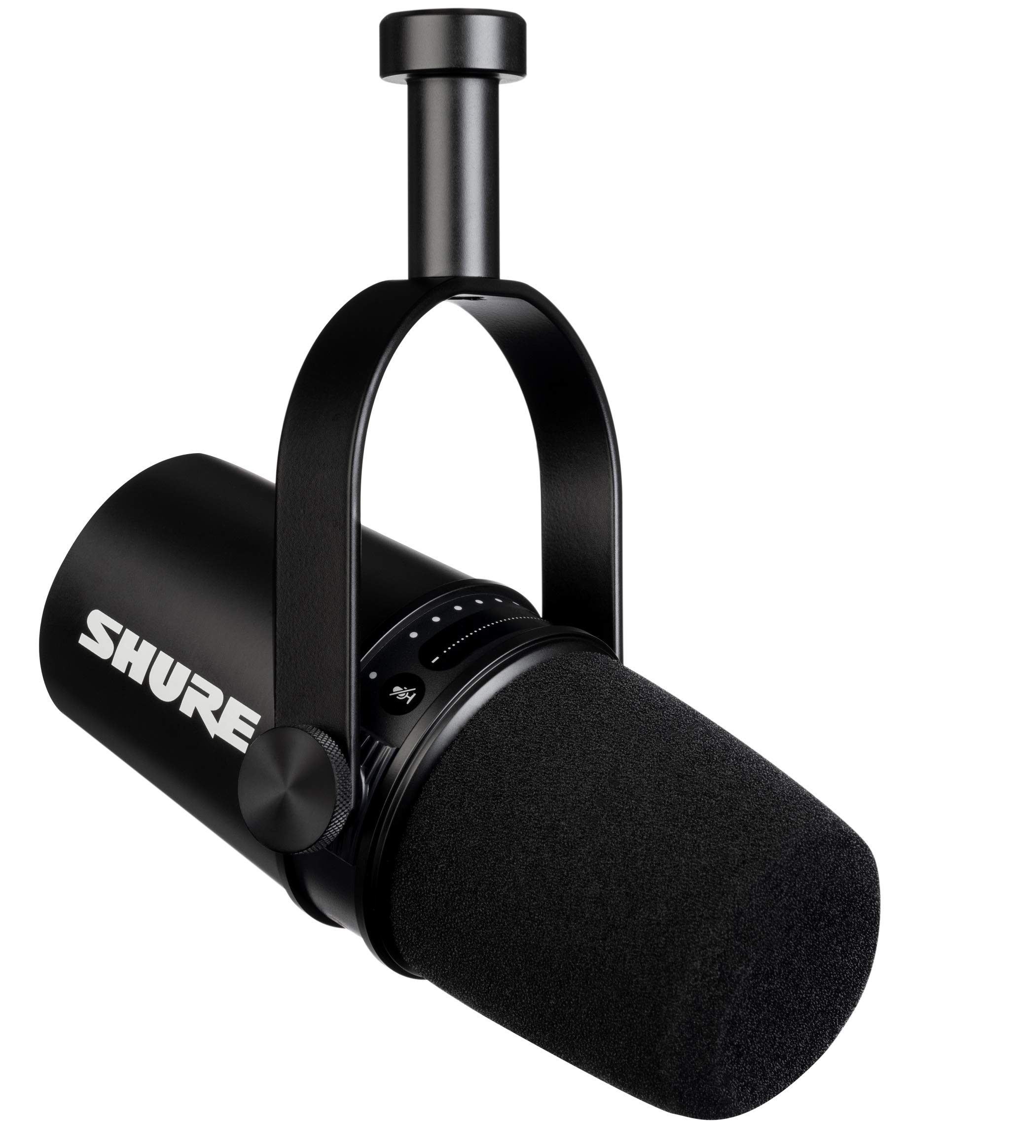 Shure MV7، میکروفون پادکست، حرفه ای، سازگار با USB برای کامپیوتر شخصی، ضبط صدا، عالی برای پادکست، بازی‌های ویدیویی و استریم زنده، میکروفون سیاه تنها
