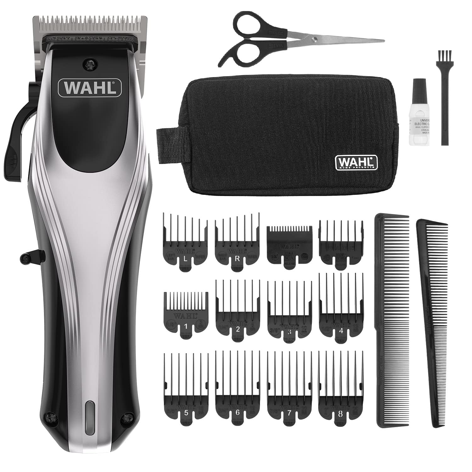 WAHL Lithium Ion Multi cut Pro Hair Clipper | اتصال برق مجدد مدل موتور قوی، اتصال بی‌سیم برای حته مو و اصلاح سر | 120 دقیقه زمان استفاده پشتیبانی‌شده با 2 ساعت شارژ. تکی.