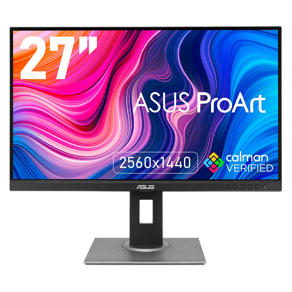 نمایشگر حرفه ای ASUS ProArt Display PA278QV با سایز 27 اینچ - وضوح تصویر WQHD (2560x1440)، فناوری IPS، 100٪ sRGB، دقت رنگ، پایه ارگونومیک، گارانتی ۳ ساله