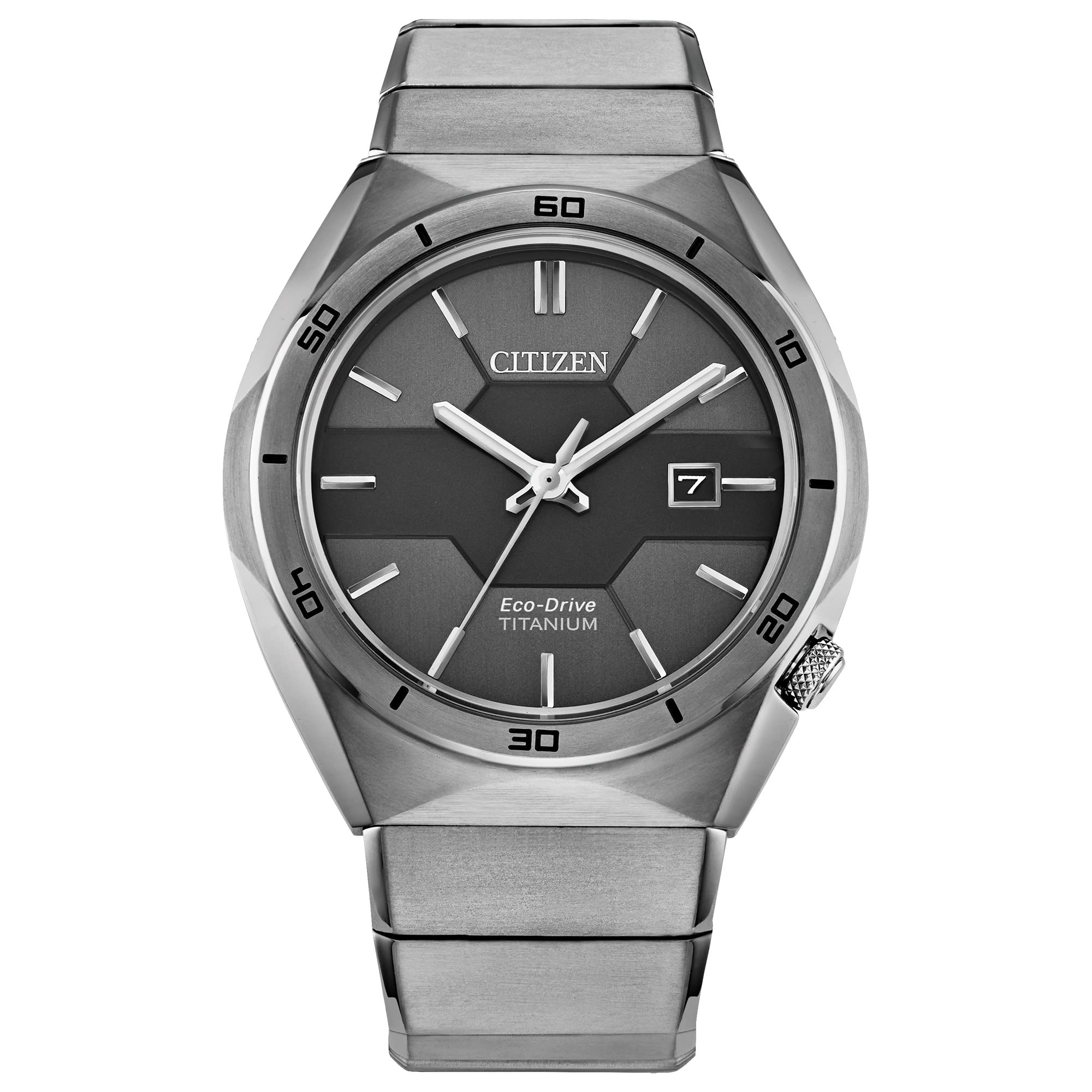 مترجم., ساعت مچی Citizen Men's Eco-Drive Sport Luxury Armor Watch از جنس تیتانیوم فوق‌العاده، با صفحه نمایش سیاه (مدل: AW1660-51H)، سیاه